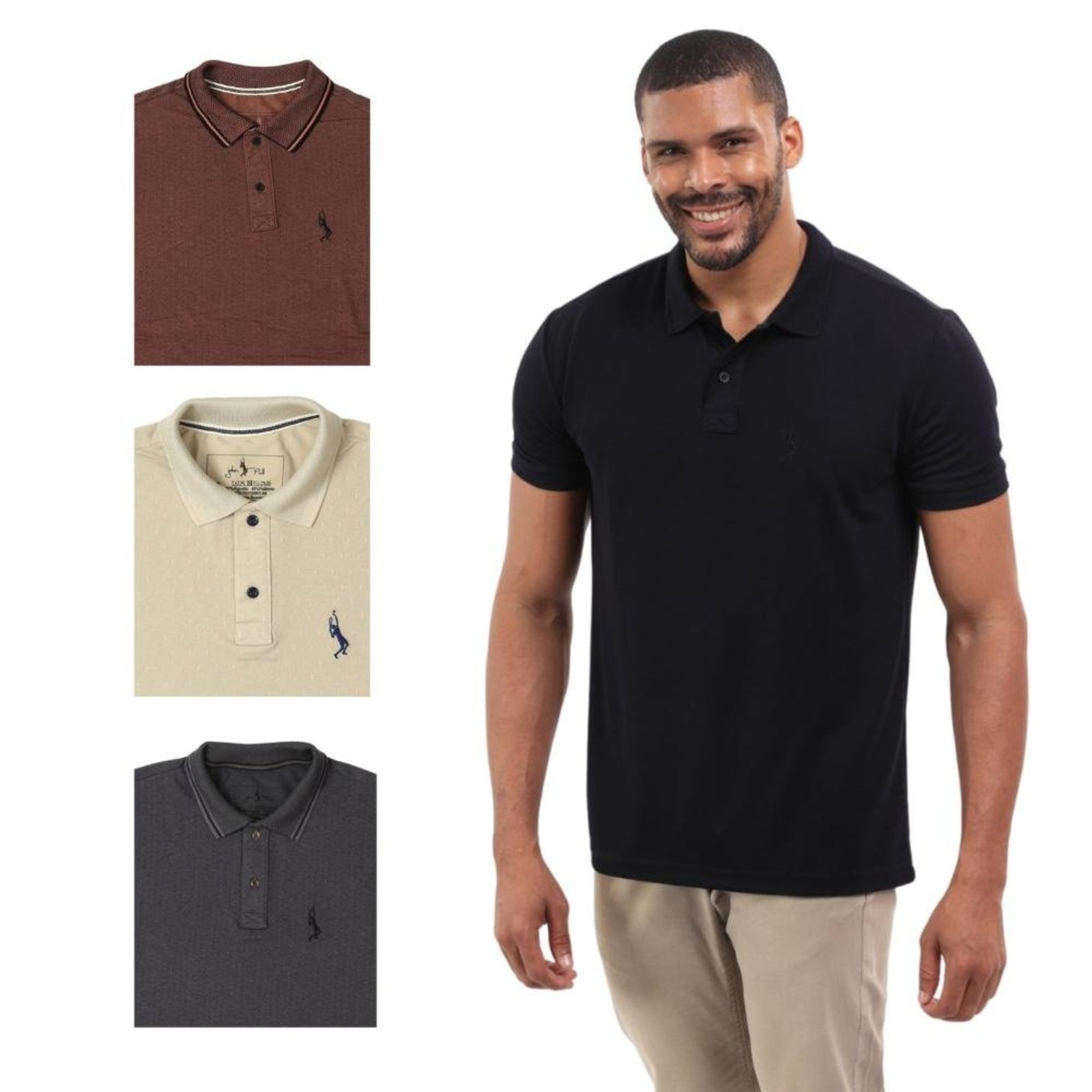 Kit 4 Camisa Polo Lisa Casual Elegante Ocasiões