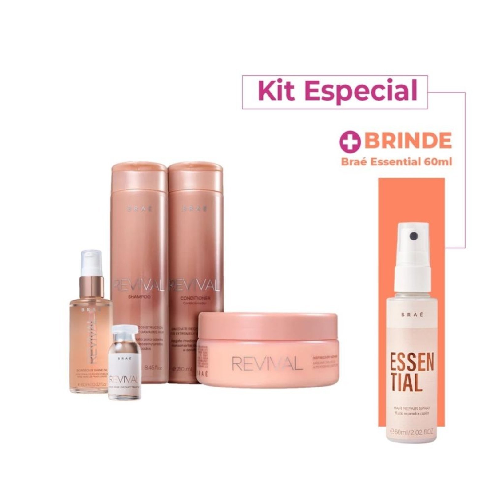 Kit Brae Revival Kit Reconstrução Home Care (5 Produtos)