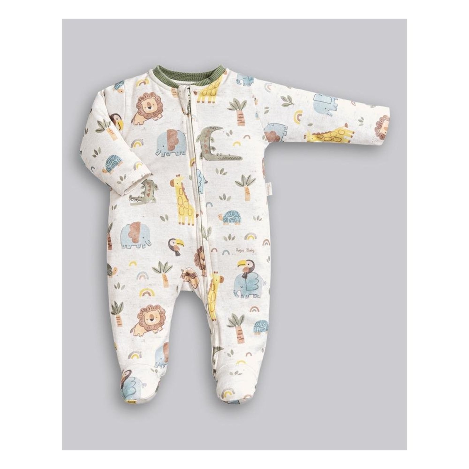 Infantil - Macacão Longo Safari Zíper Anjos Baby P Verde