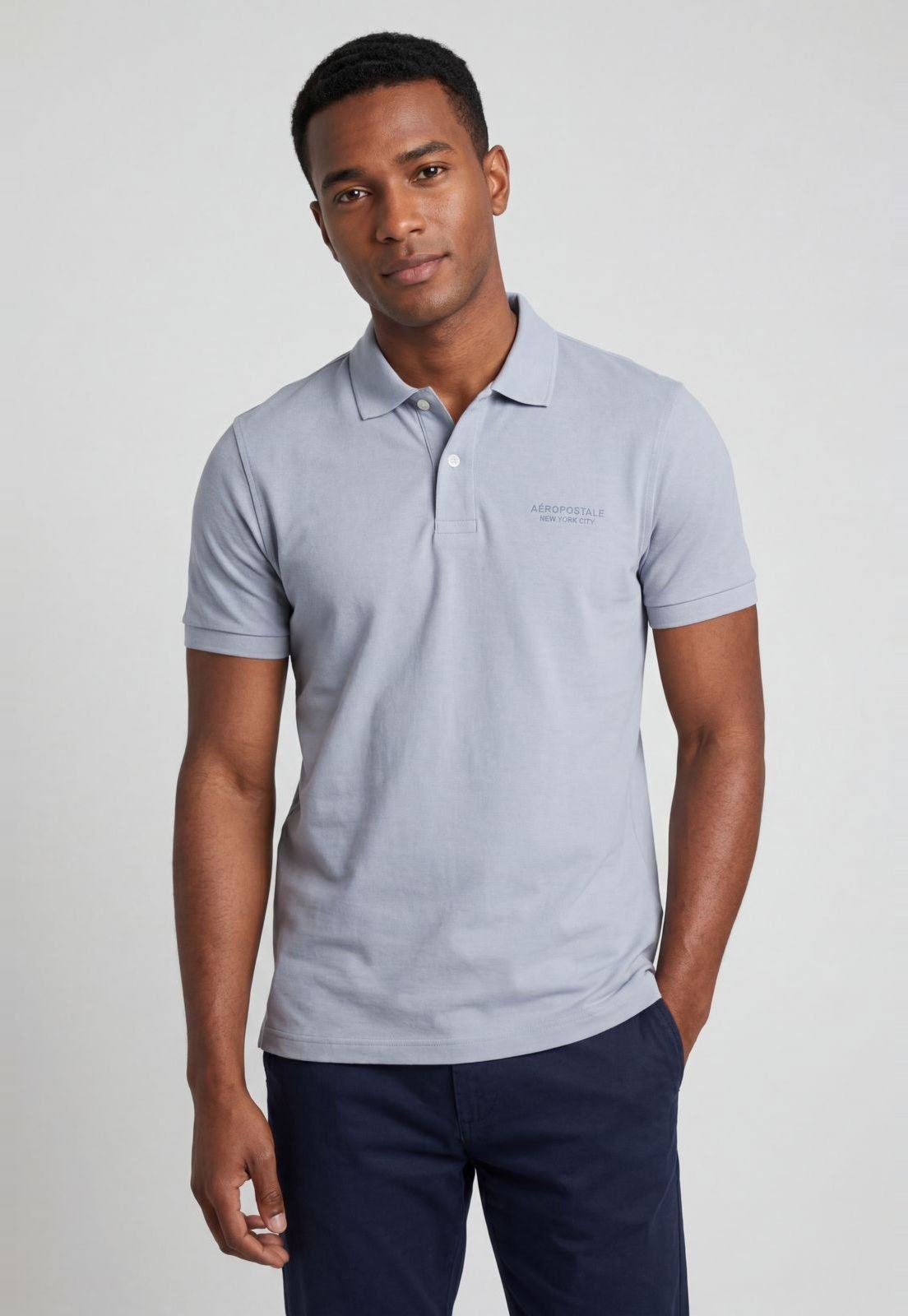 Polo Masculina Aeropostale Clássica Cinza