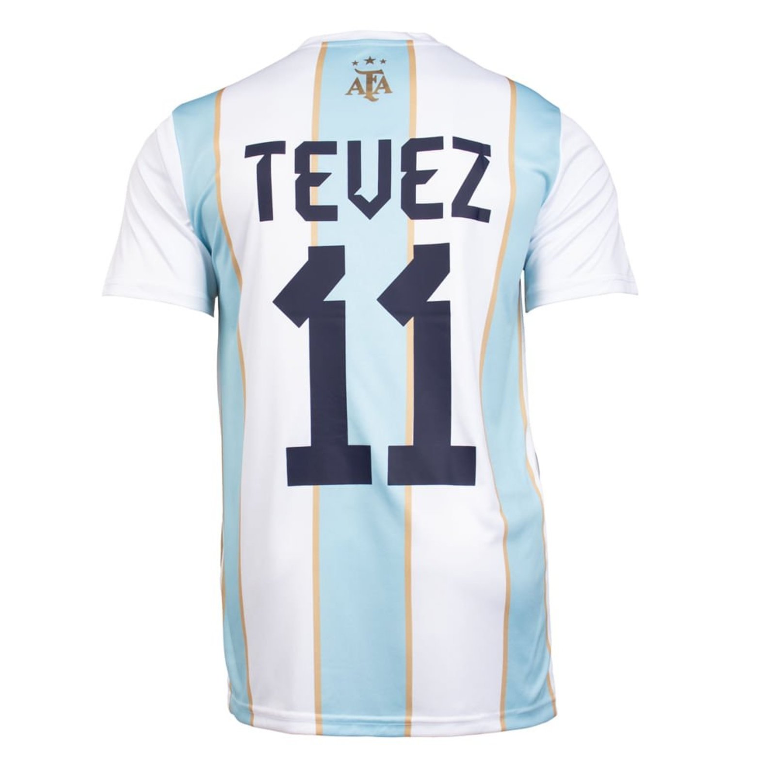 Vista 3 Camiseta Masculina Balboa Argentina Tevez 11 Branco/Azul branco azul Balboa branco azul
