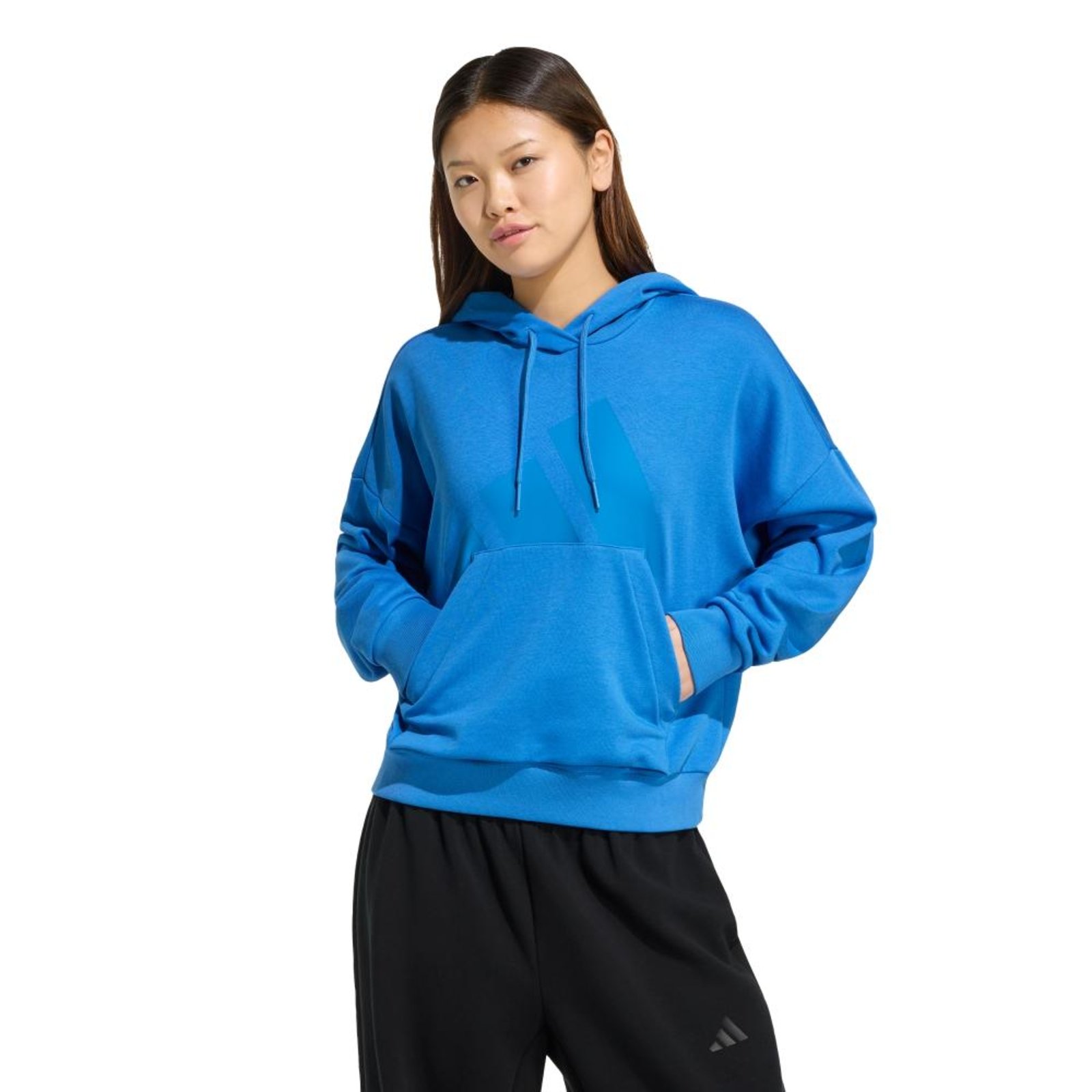 Moletinho Capuz Folgado Essentials Big Logo adidas Sportswear Azul