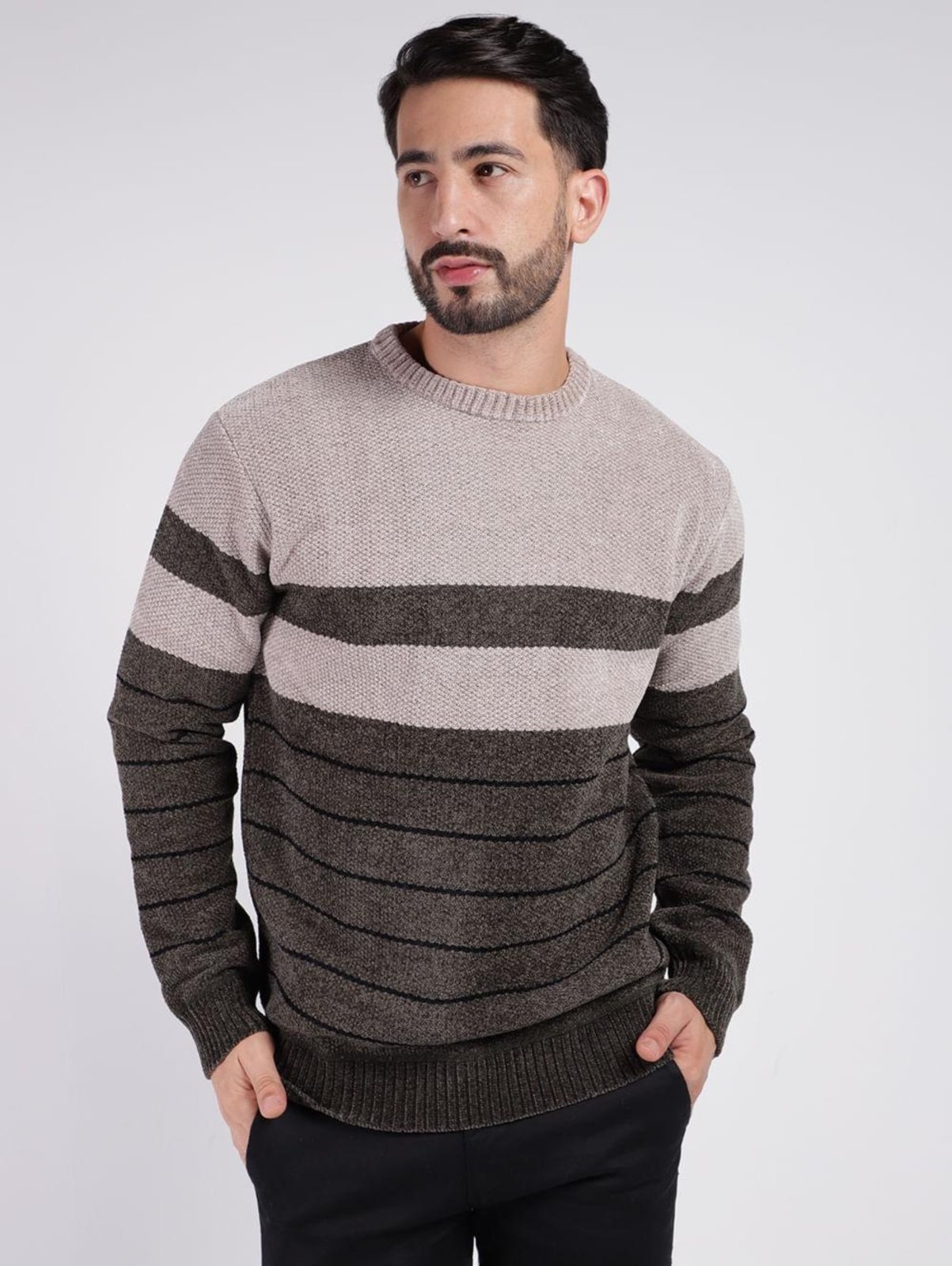 Vista 2 Suéter de Tricot Elétron Masculino marrom Elétron marrom