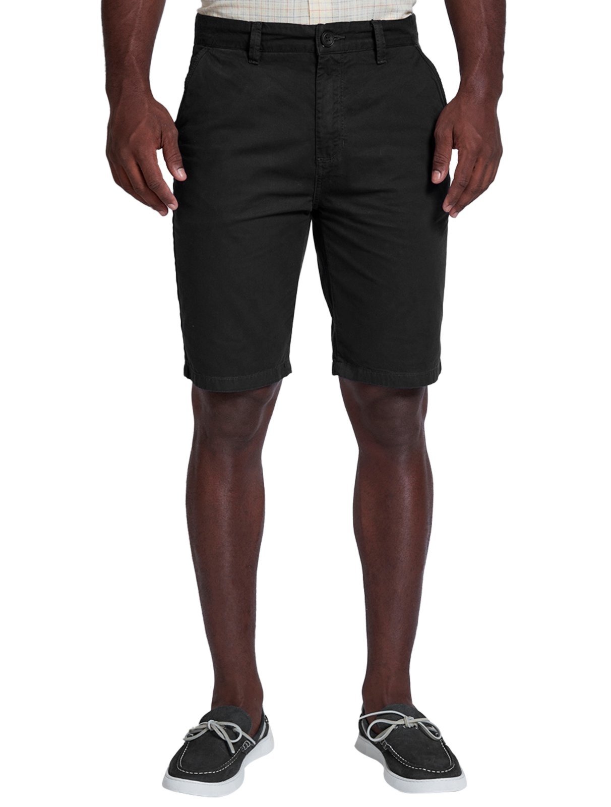 Bermuda Dudalina Masculina Sarja Chino Comfort Tinturada Preta