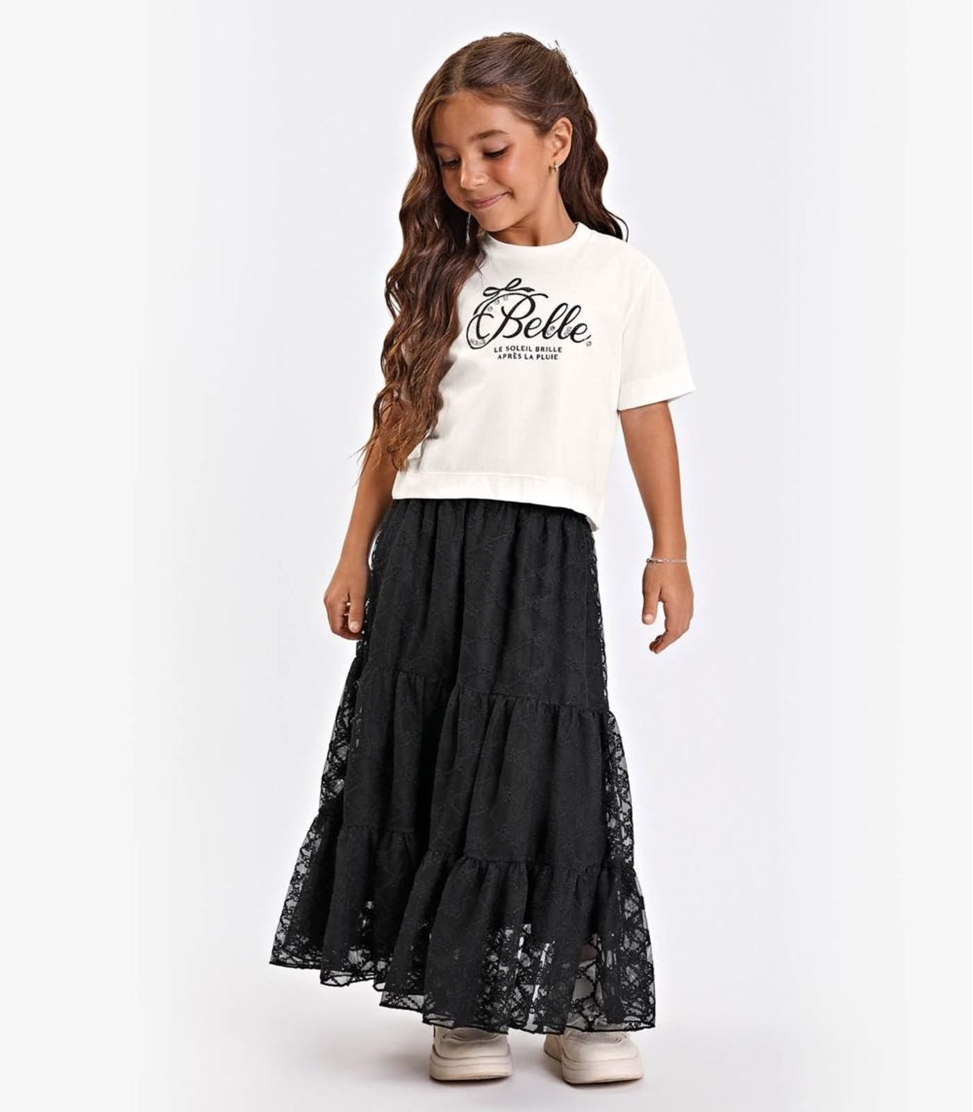 Infantil - Conjunto Verão Meninas Midi Com Estampa Trick Nick Bege
