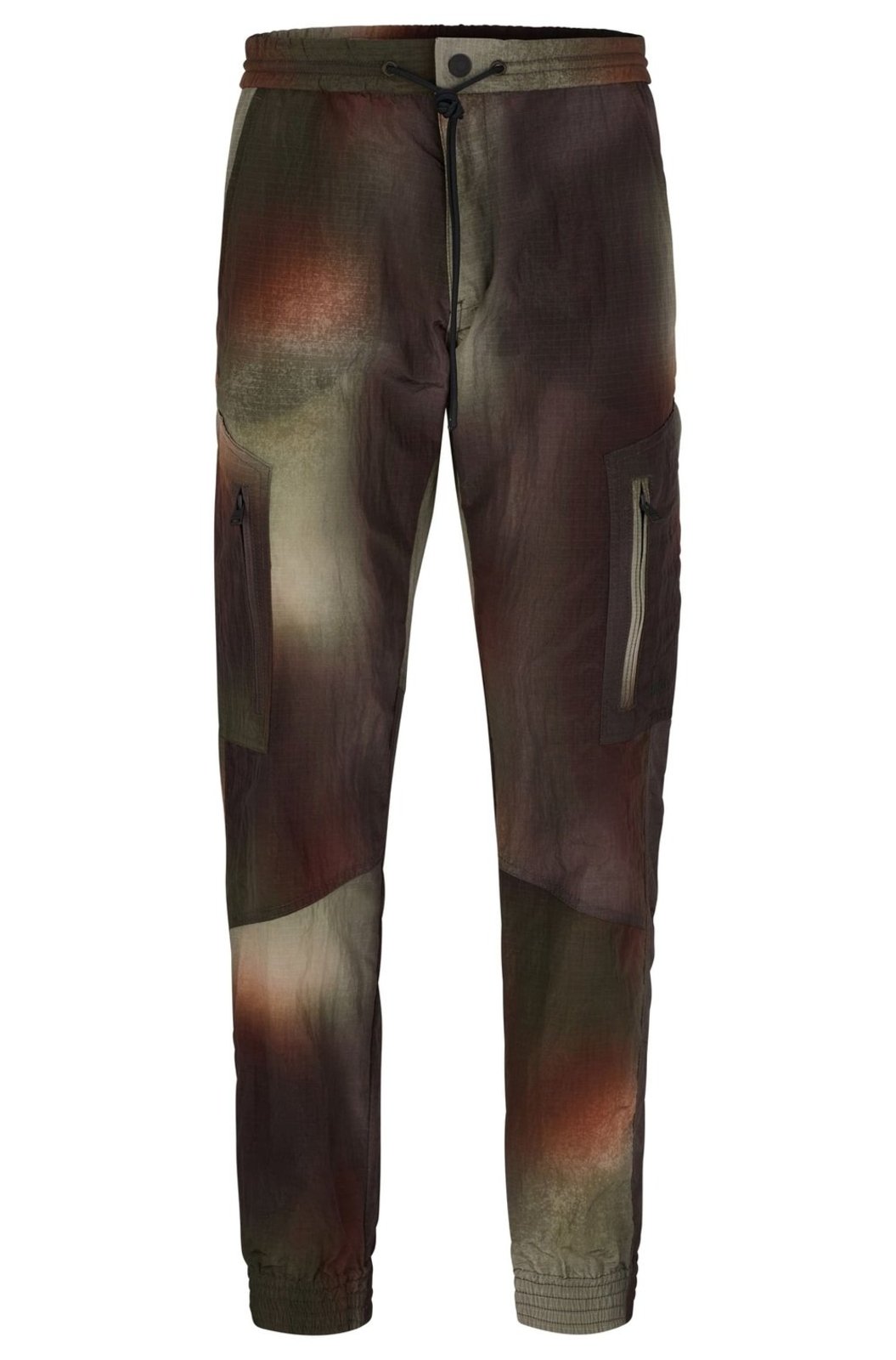 Calças Cargo De Ajuste Regular Estampada Com Efeito Camuflado Preto - 34/34