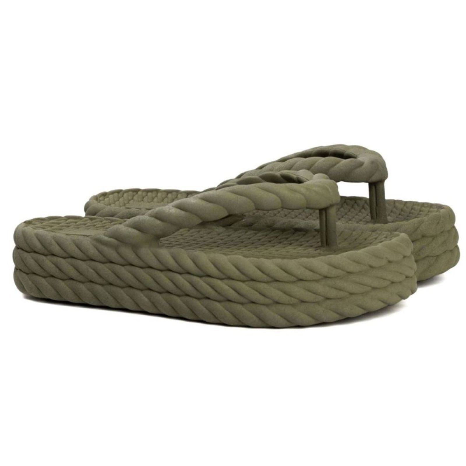 Chinela Feminina Veritimo Sandália Flatform Casual Papete Nuvem Conforto Moderna Verde Militar