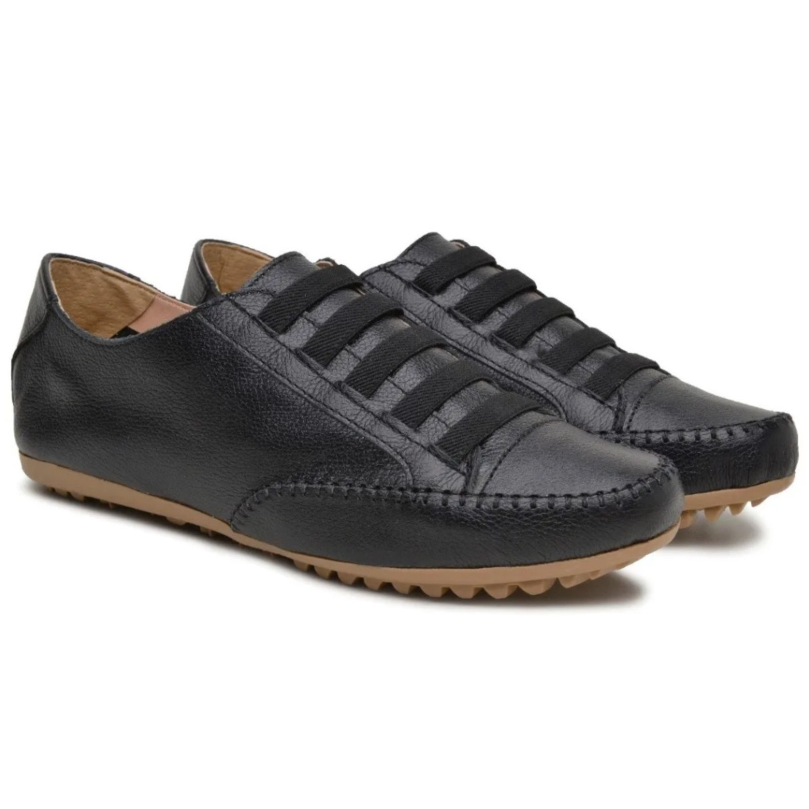 Tênis Mocatênis Feminino diRavena em Couro – Cod101 – Todo Preto