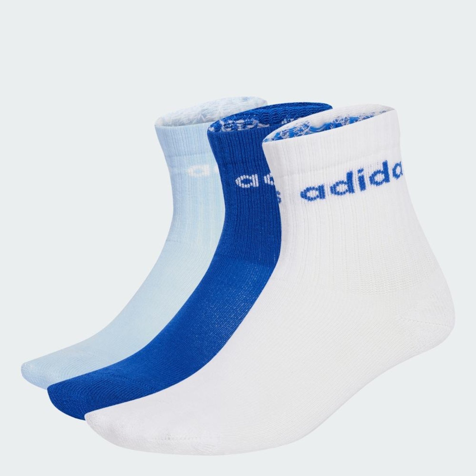 Vista 3 Meias Linear Crew 3 pares por pacote adidas Performance branco adidas performance branco