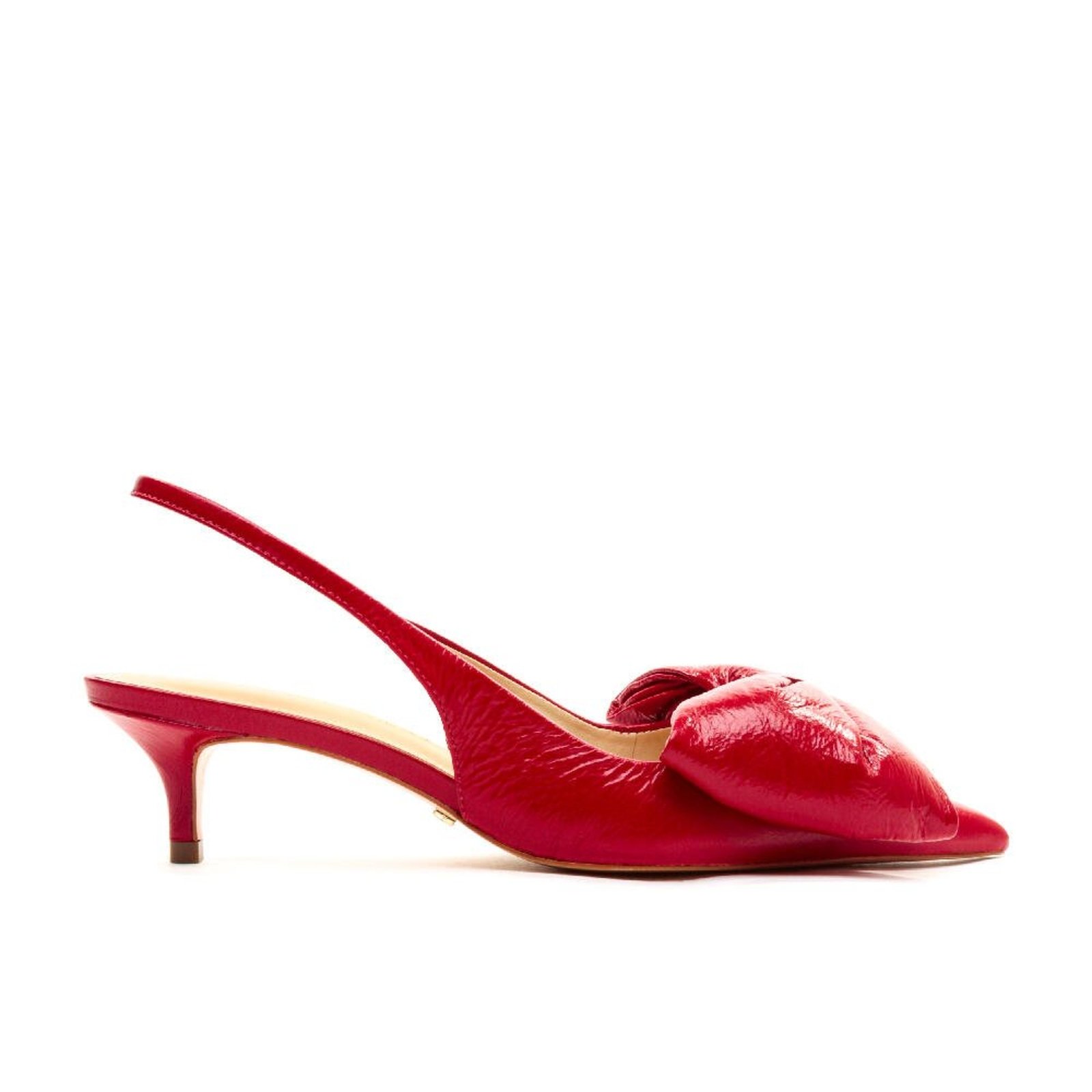 Slingback Couro Vermelho Salto Baixo Cecconello 2389002-21