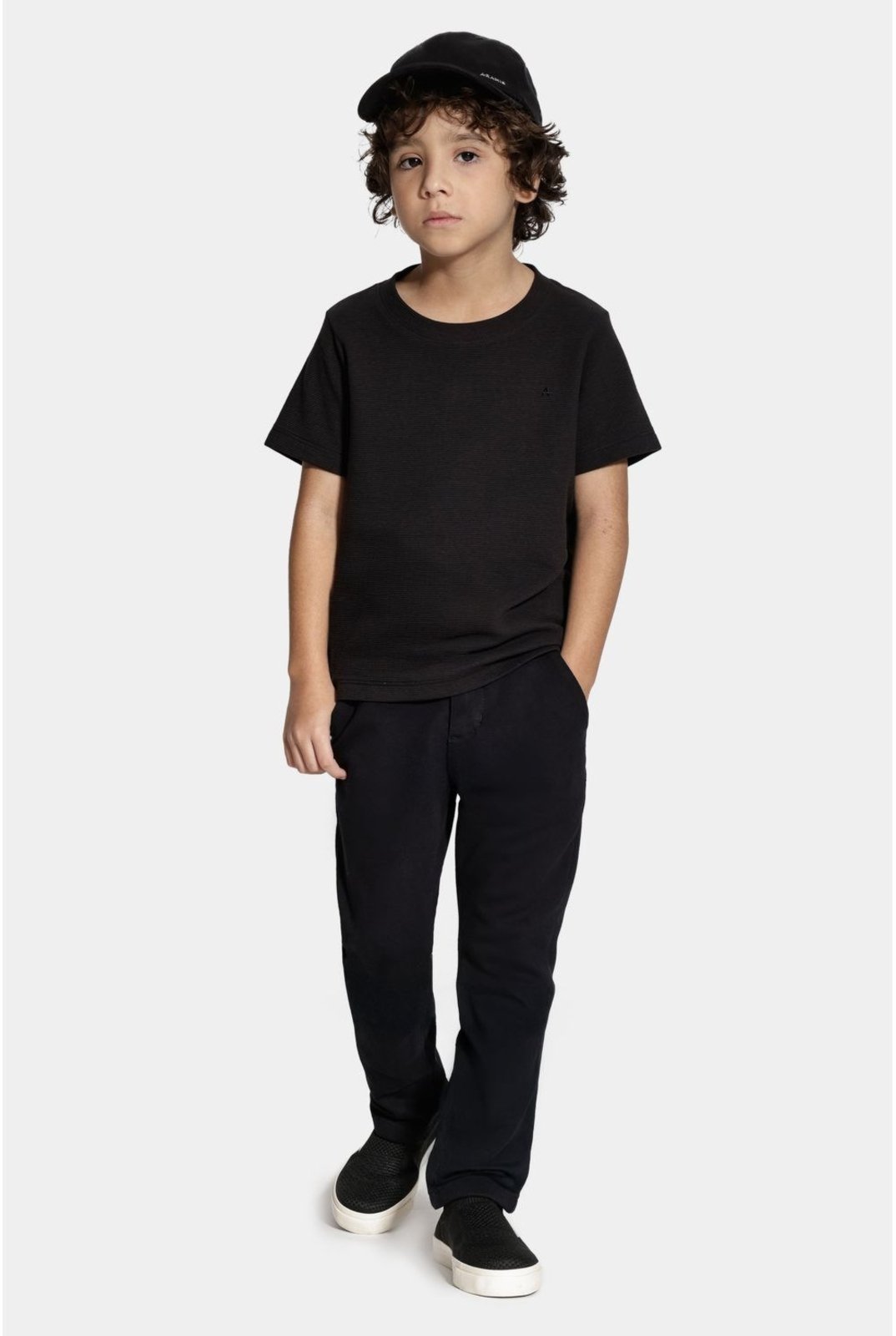 Vista 3 Infantil - Camiseta Aramis Básica Algodão Manga Curta preto Aramis preto
