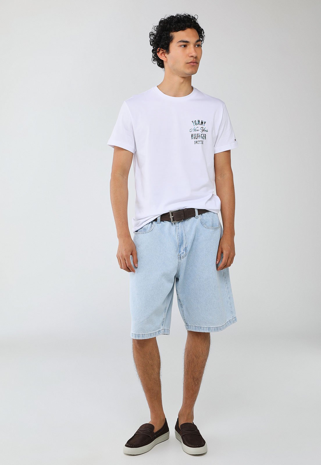 Vista 3 Camiseta Masculina Tommy Hilfiger INVERSE CLIMA Branca branco Tommy Hilfiger branco