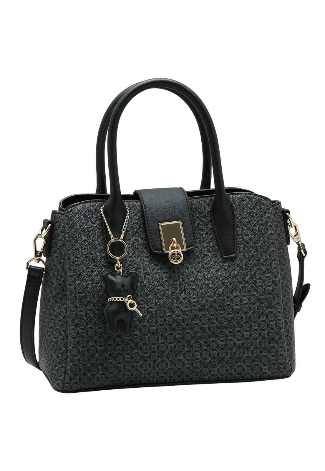 Bolsa Feminina Chenson Mão Monograma em Correntes 3485771 Preto