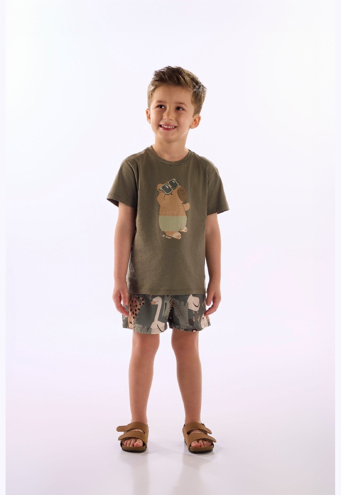 Infantil - Conjunto Tropical Short Up Baby Verde
