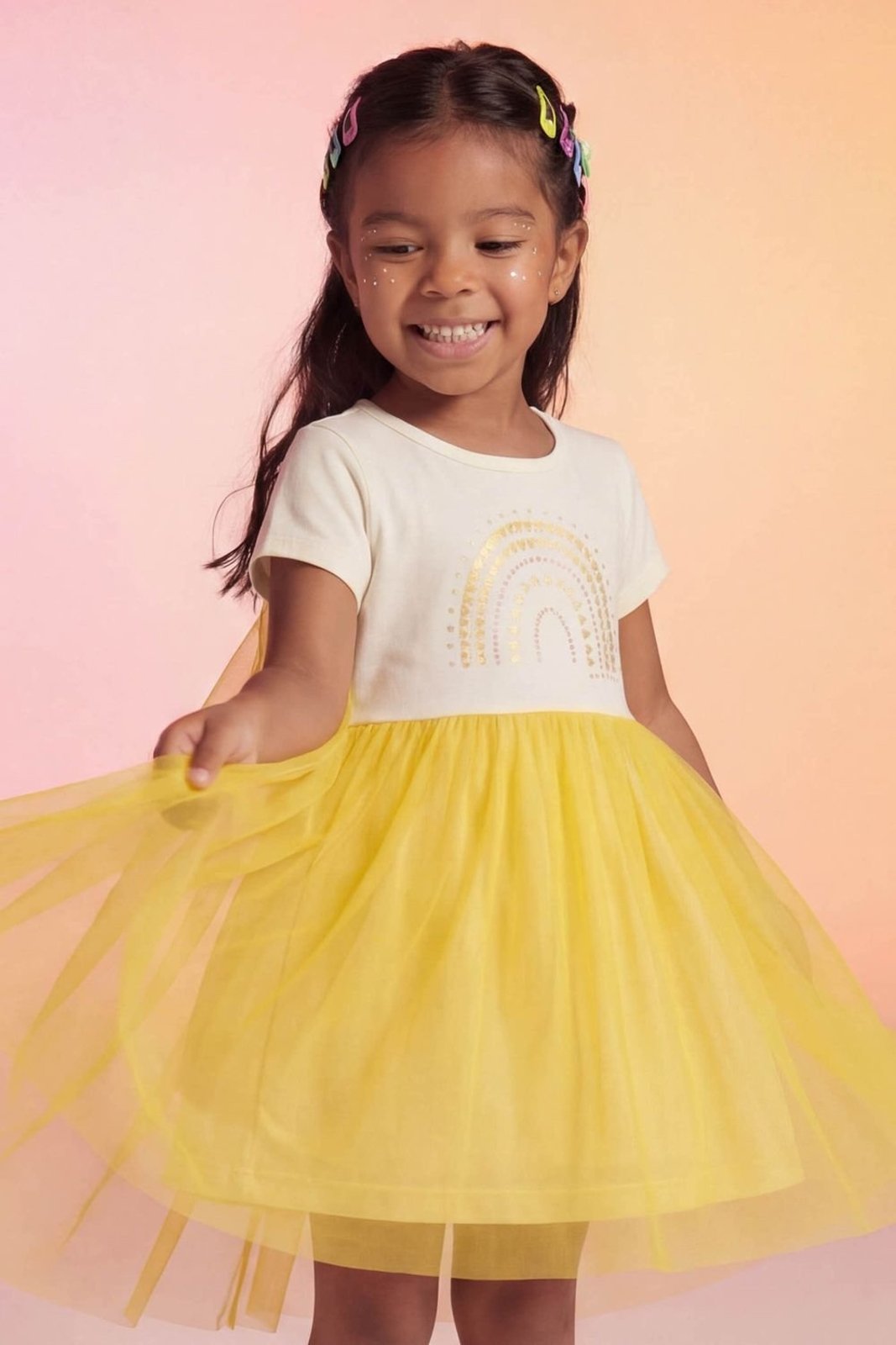 Infantil - Vestido Menina Fantasia Com Asas Elian Bege