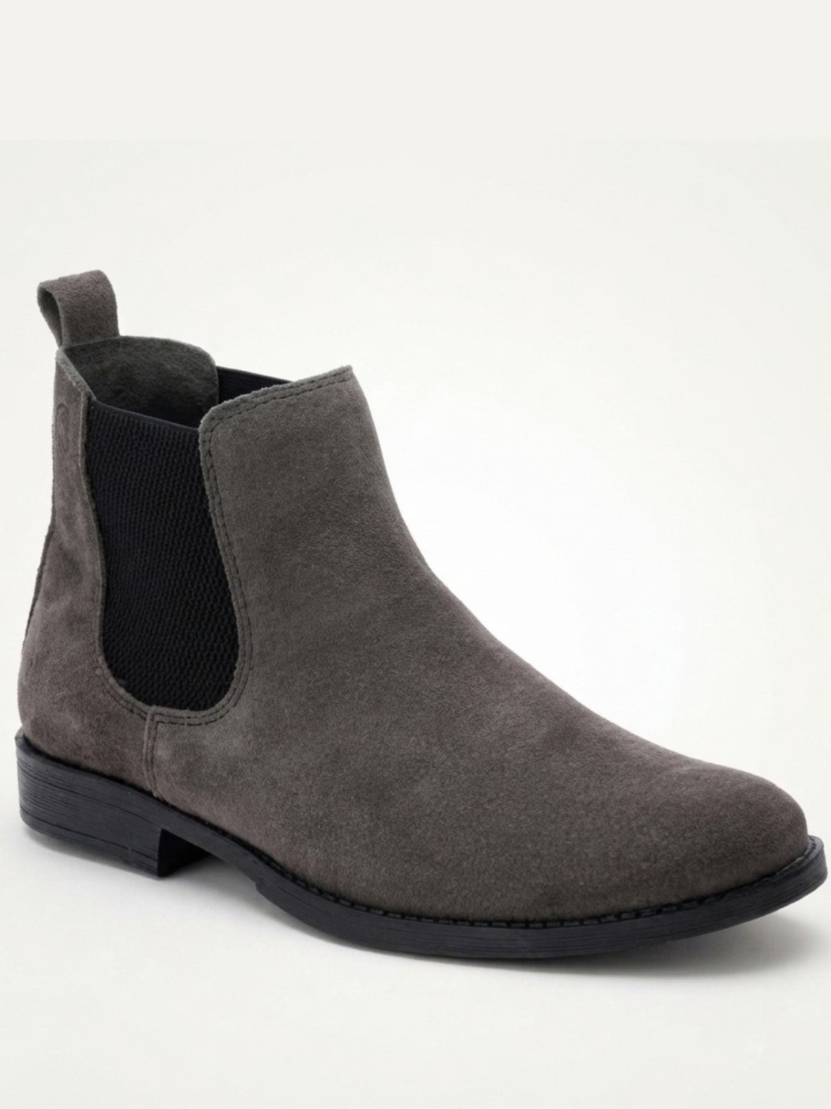 Bota Chelsea Masculina Sapatofran em Camurça com Elástico Lateral Cinza