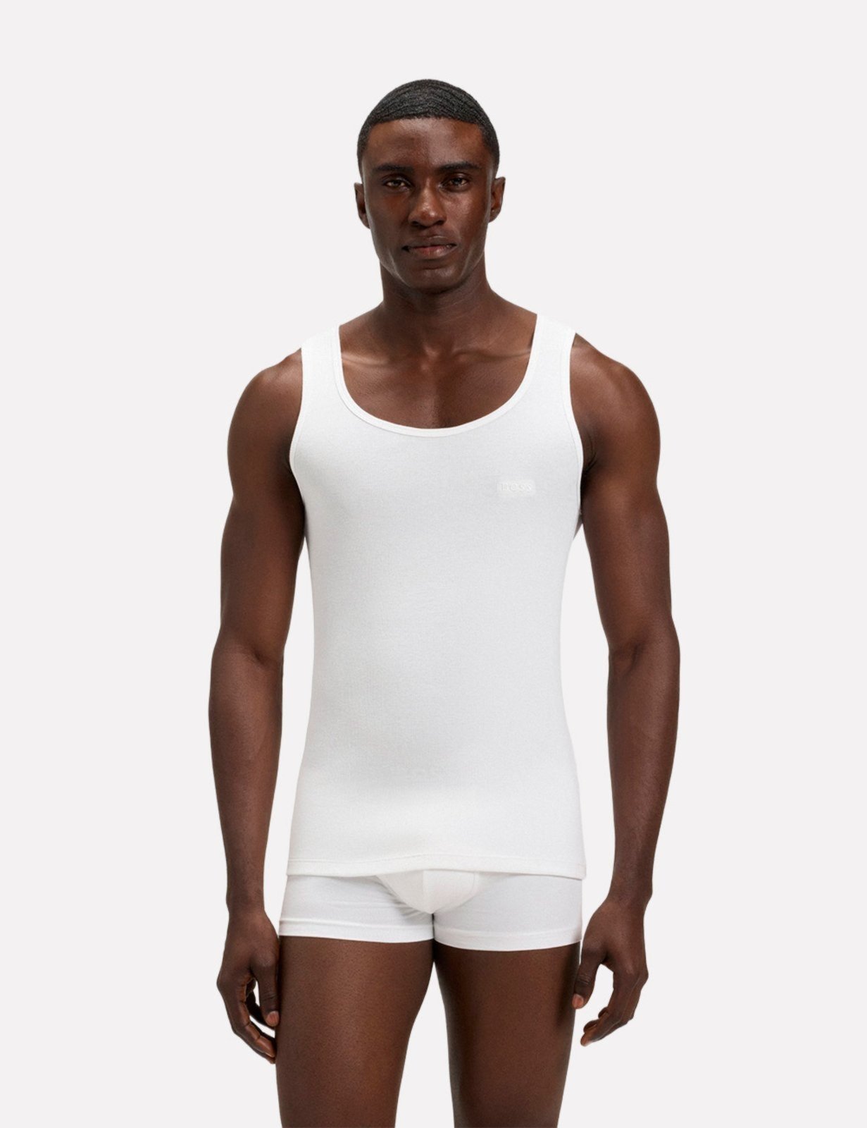 Kit Regata Hugo Boss Masculina Regular Fit Classic Rib Branca 3UN