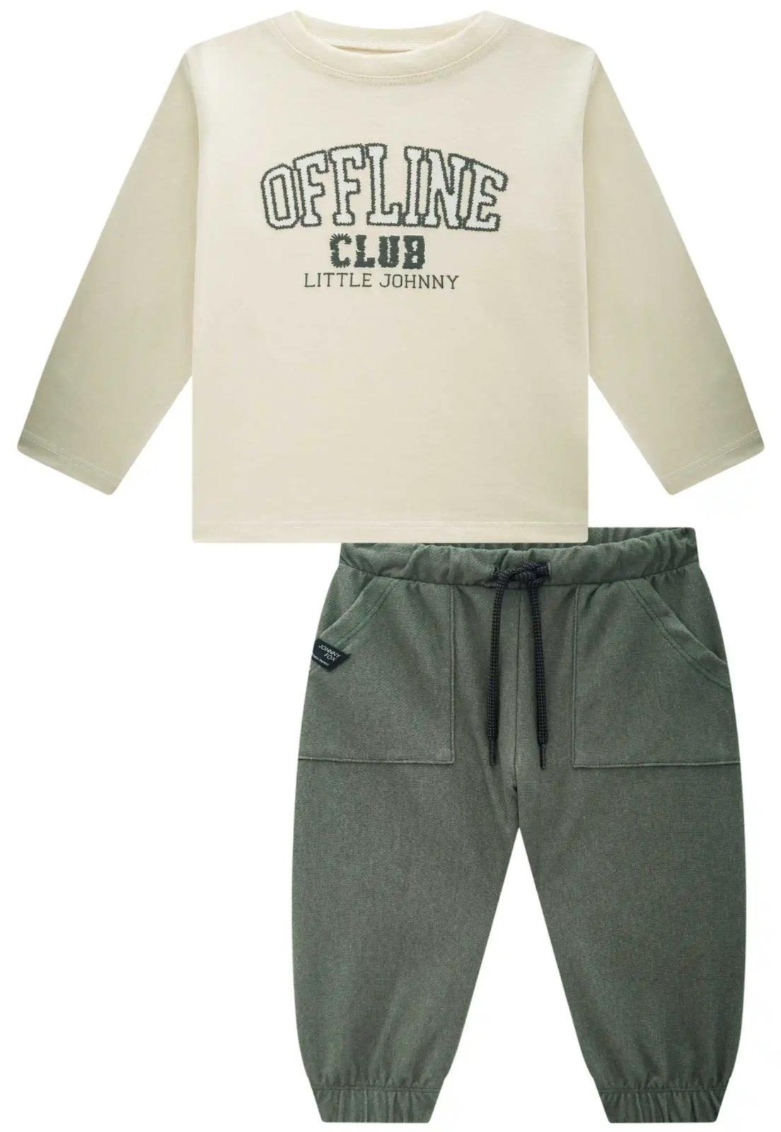 Infantil - Conjunto Moletom Menino Offline Verde Johnny Fox 1 Verde