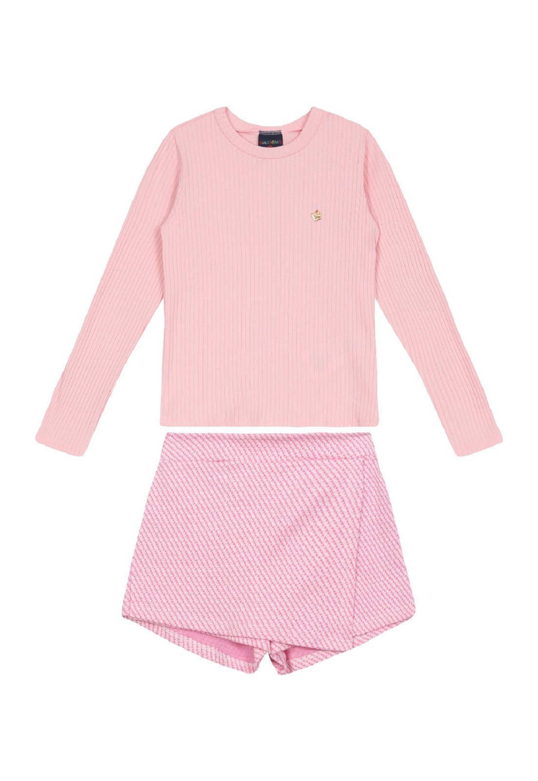 Infantil - Conjunto para Menina de Blusa e Short-Saia Guloseima Rosa
