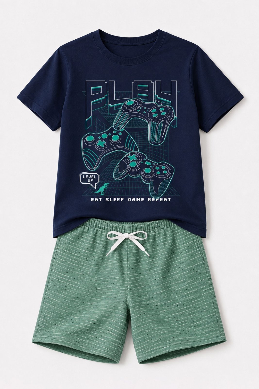 Infantil - Conjunto Masculina Algodão Play Marinho - Babei no Look