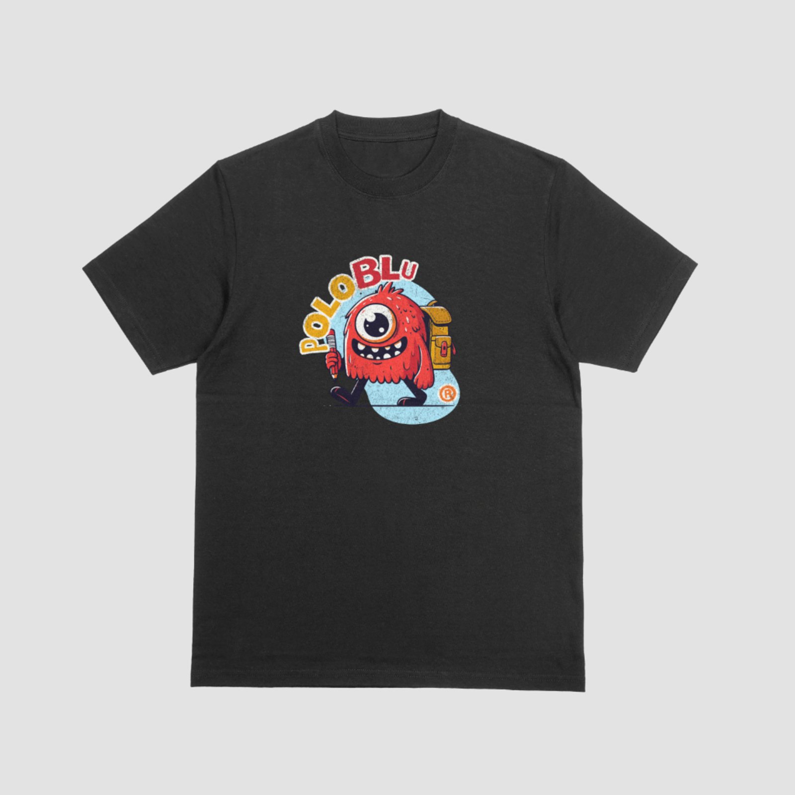 Infantil – Camiseta Masculina Preta Estampada Polo Blu em Algodão do RN ao GG
