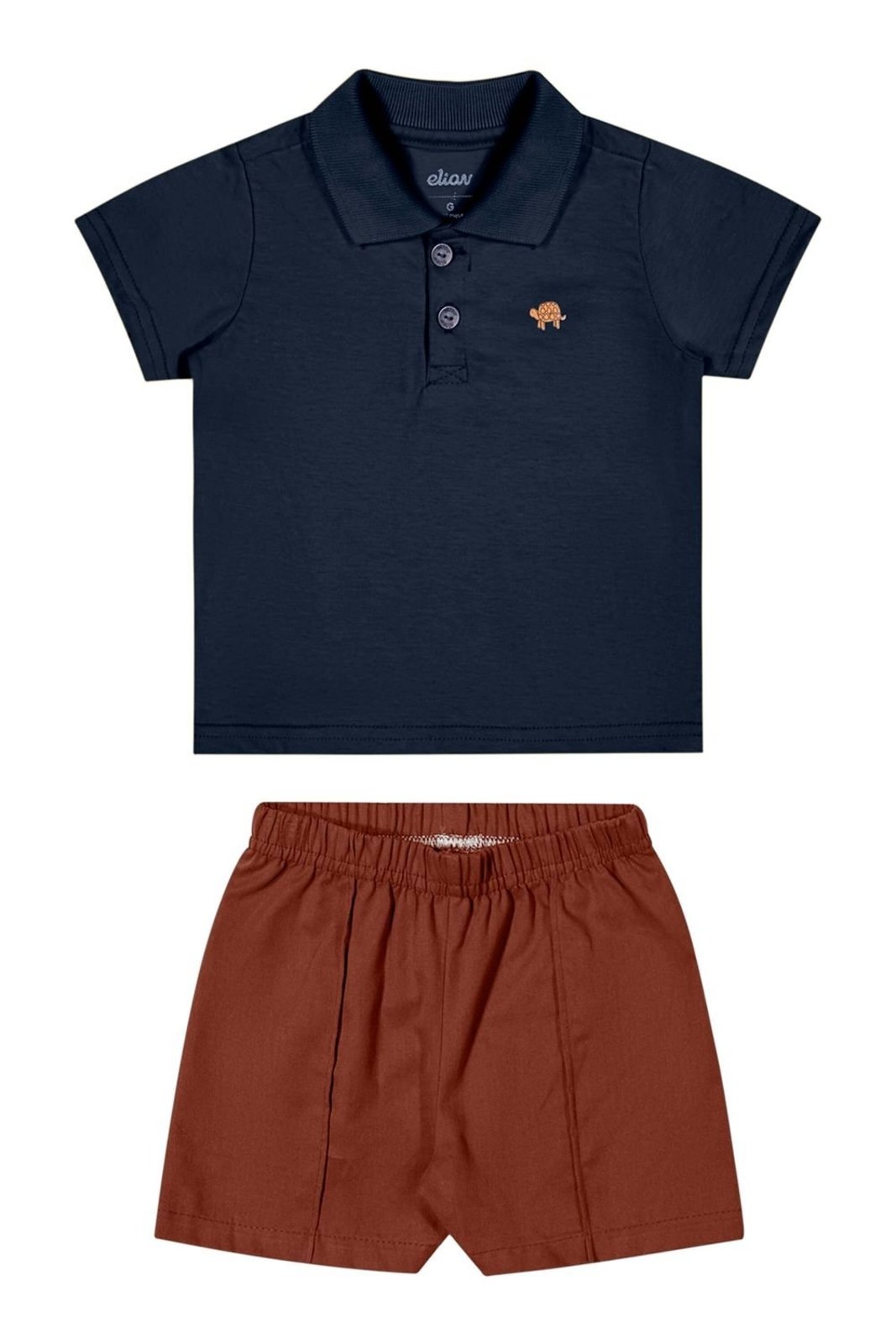 Vista 2 Infantil - Conjunto Menino Polo Tartaruga Elian vermelho Elian vermelho