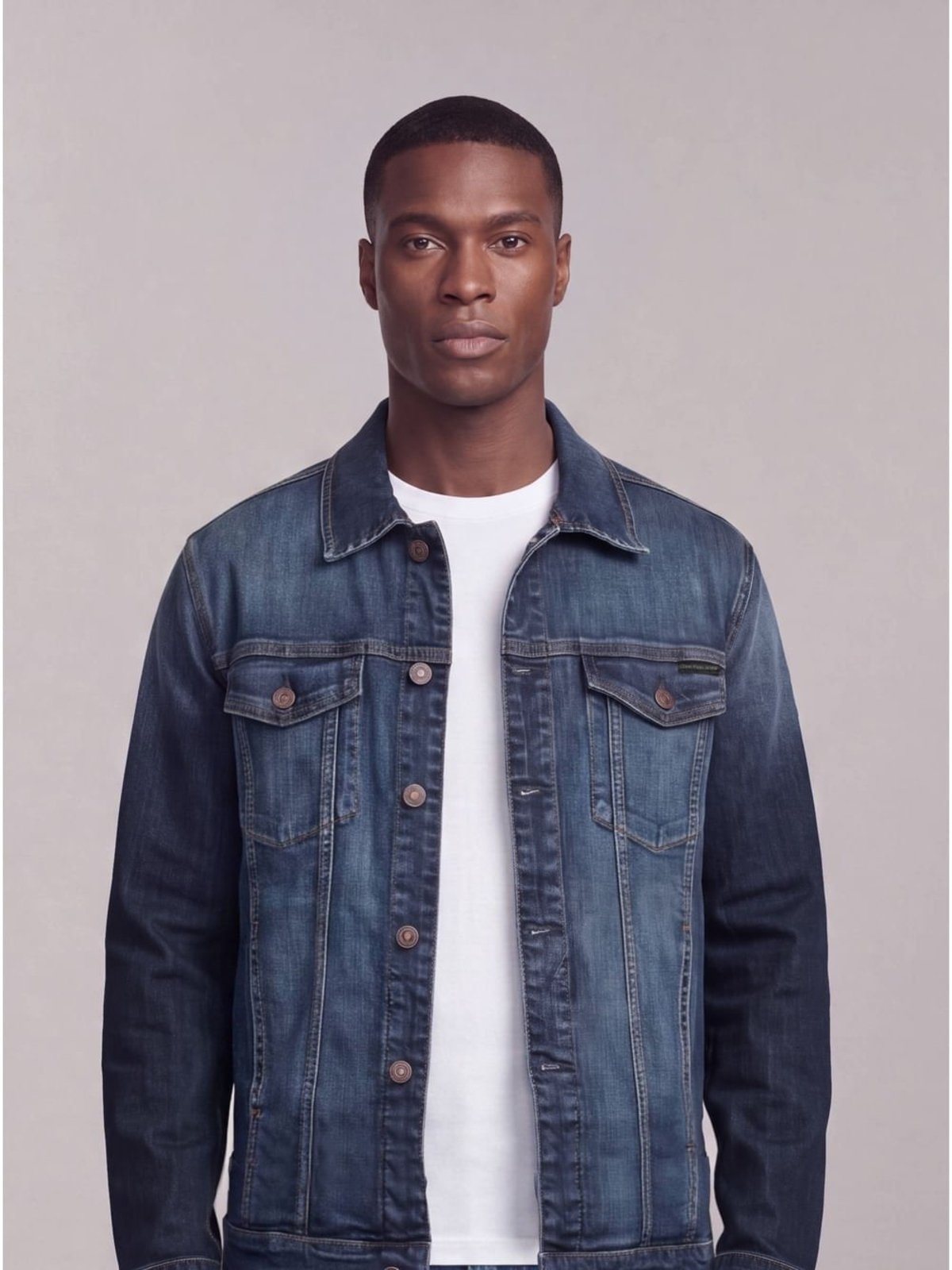 Jaqueta Jeans Over Recorte Manga - Marinho Calvin Klein Jeans