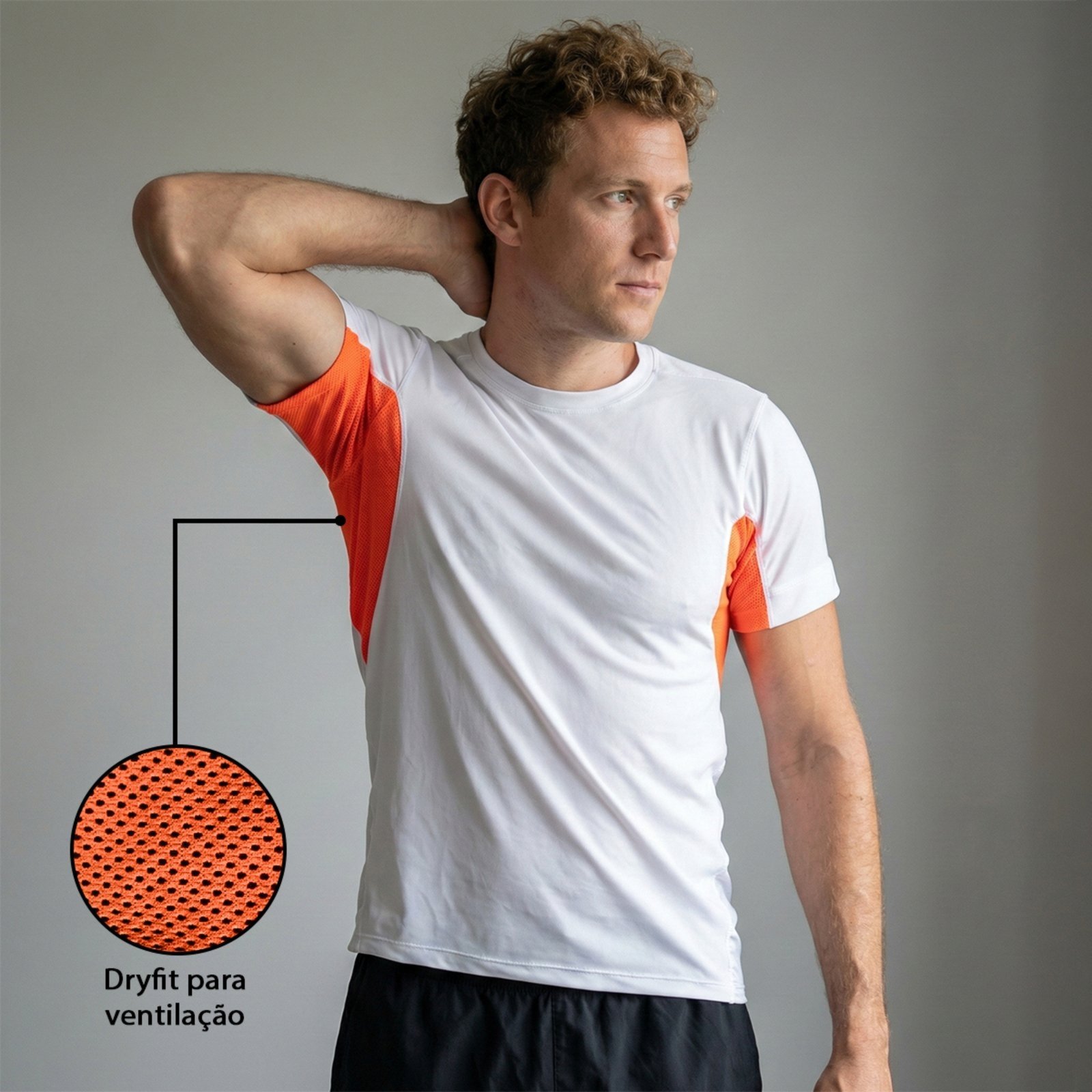 Camiseta para treino fitness musculação Grigo Collection Laranja