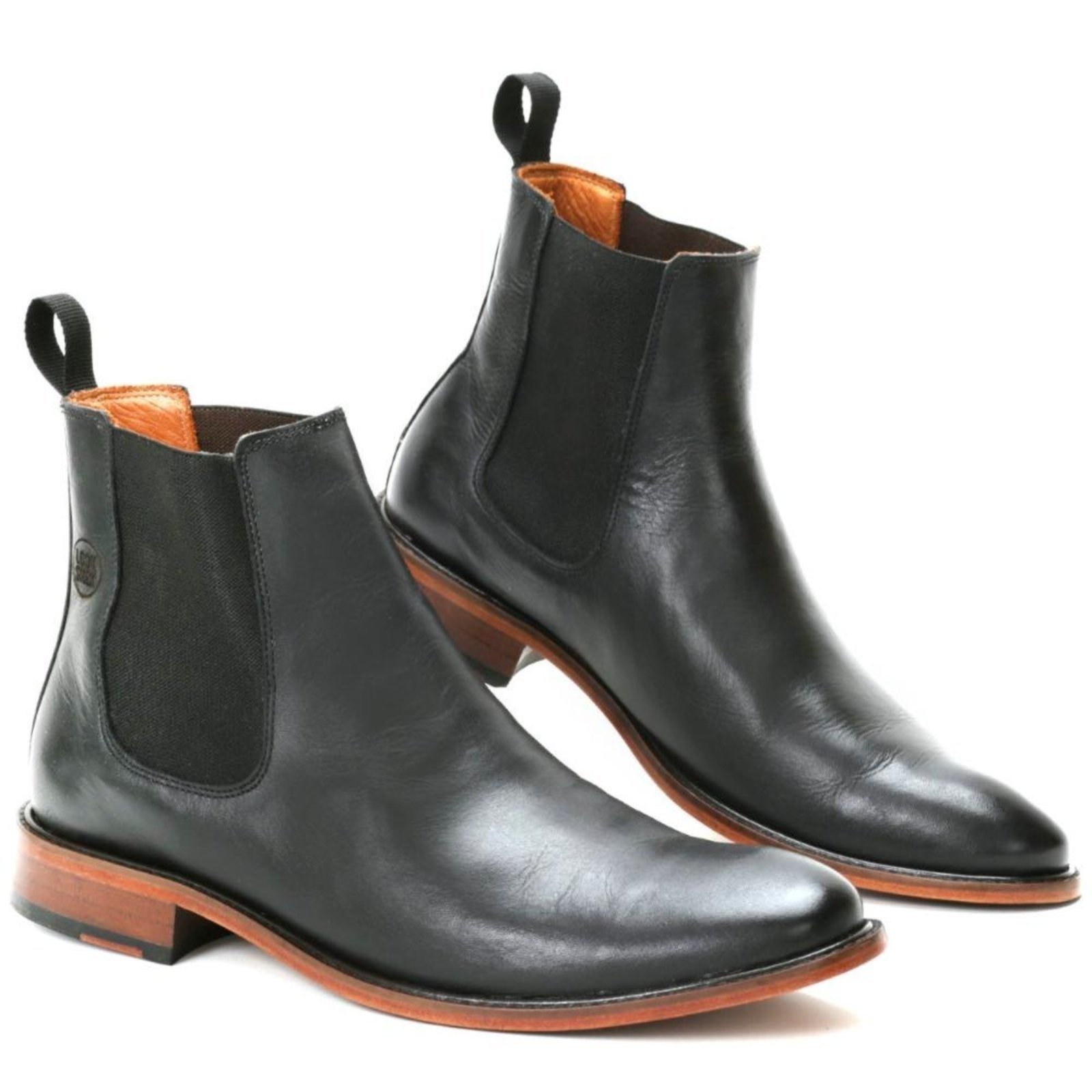Bota Chelsea Masculina Solado Couro Look Stock Italiana Preto