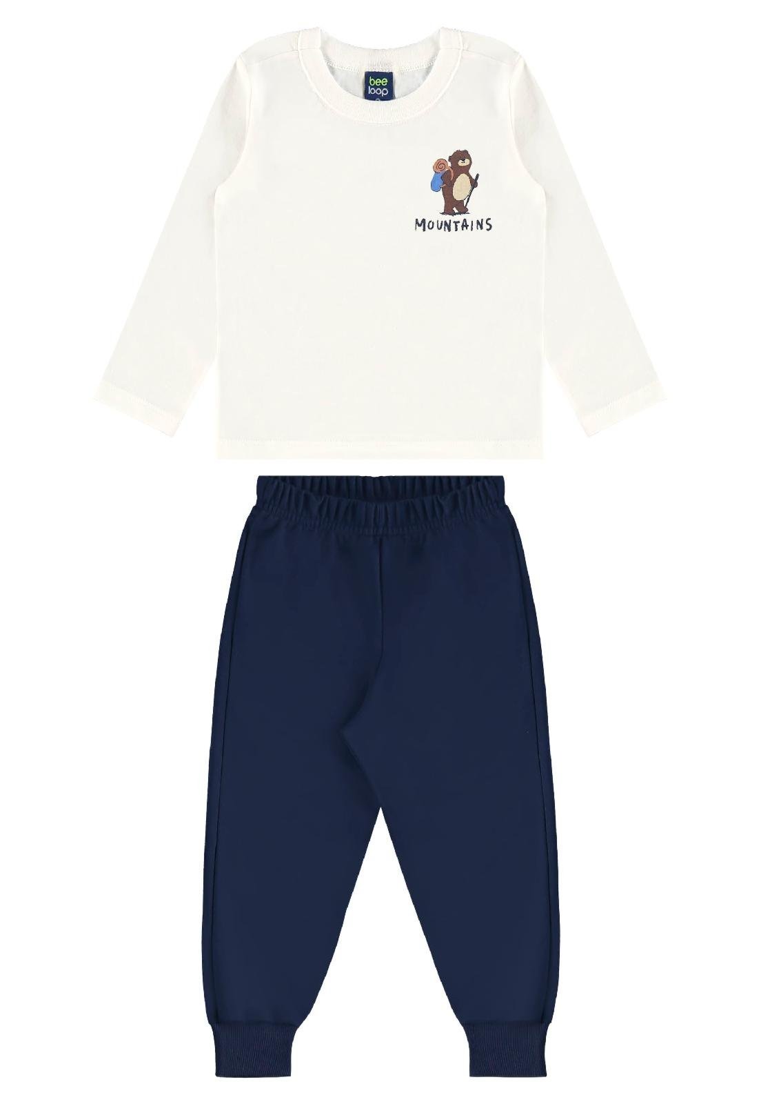 Infantil - Conjunto Mountain Bear Bee Loop Branco