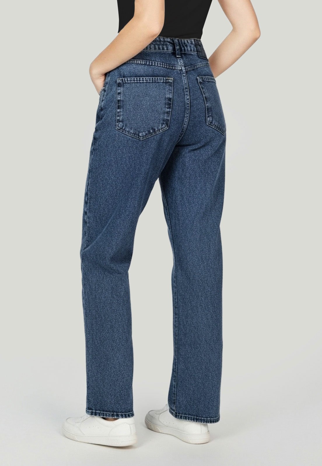 Vista 3 Calça Feminina Colcci Jeans Reta azul Colcci Jeans azul