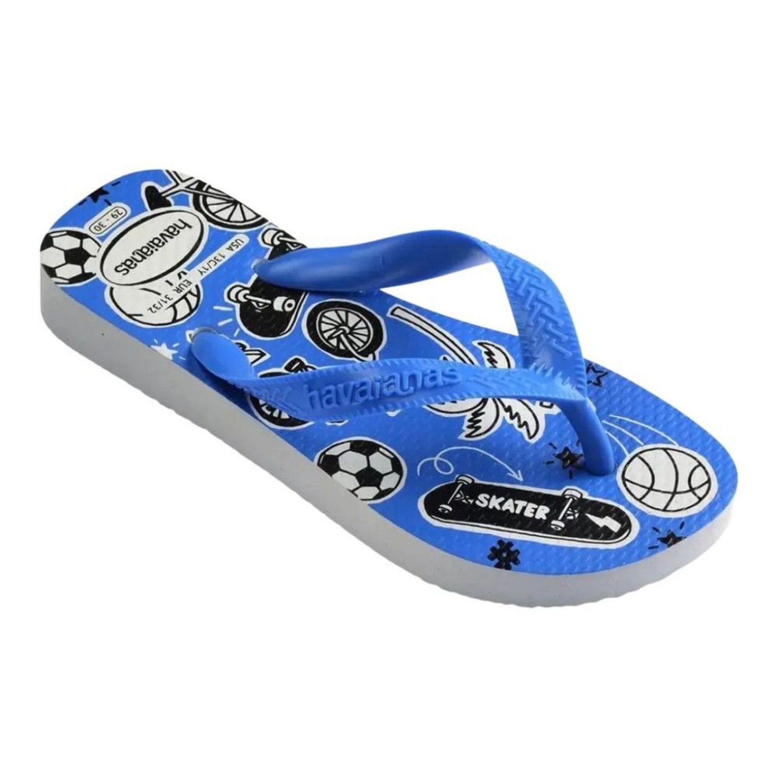 Vista 2 Infantil - Chinelo Dedo Havaianas Athletic Azul branco azul Havaianas branco azul