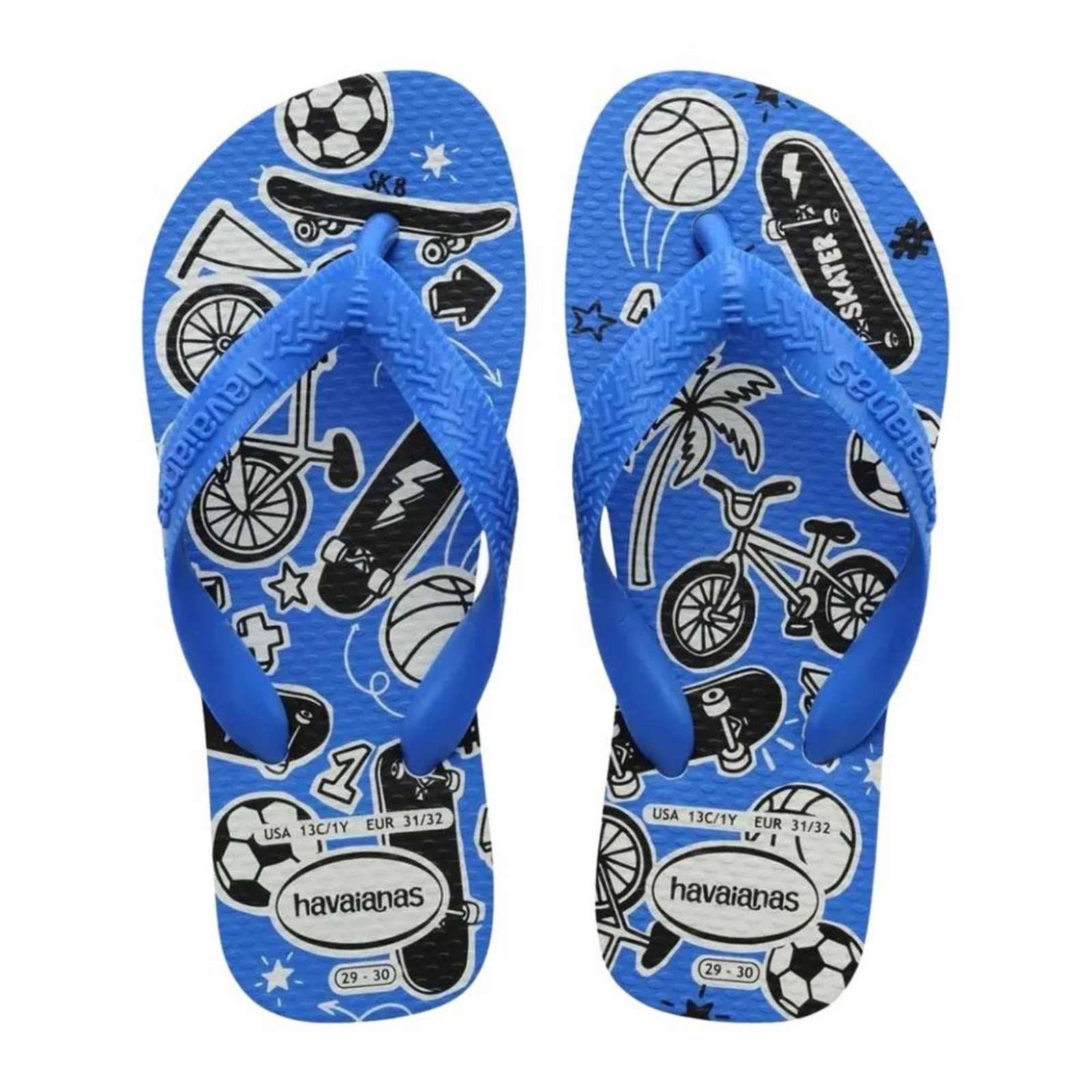 Vista 3 Infantil - Chinelo Dedo Havaianas Athletic Azul branco azul Havaianas branco azul