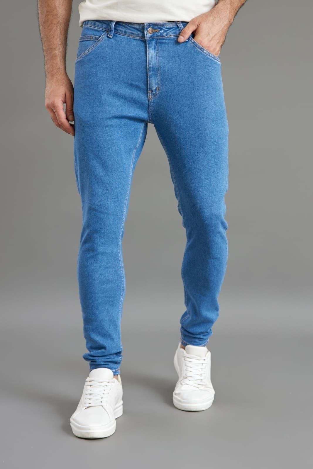 Calça Jeans Masculina Skinny Básica Five Pockets Dialogo Azul