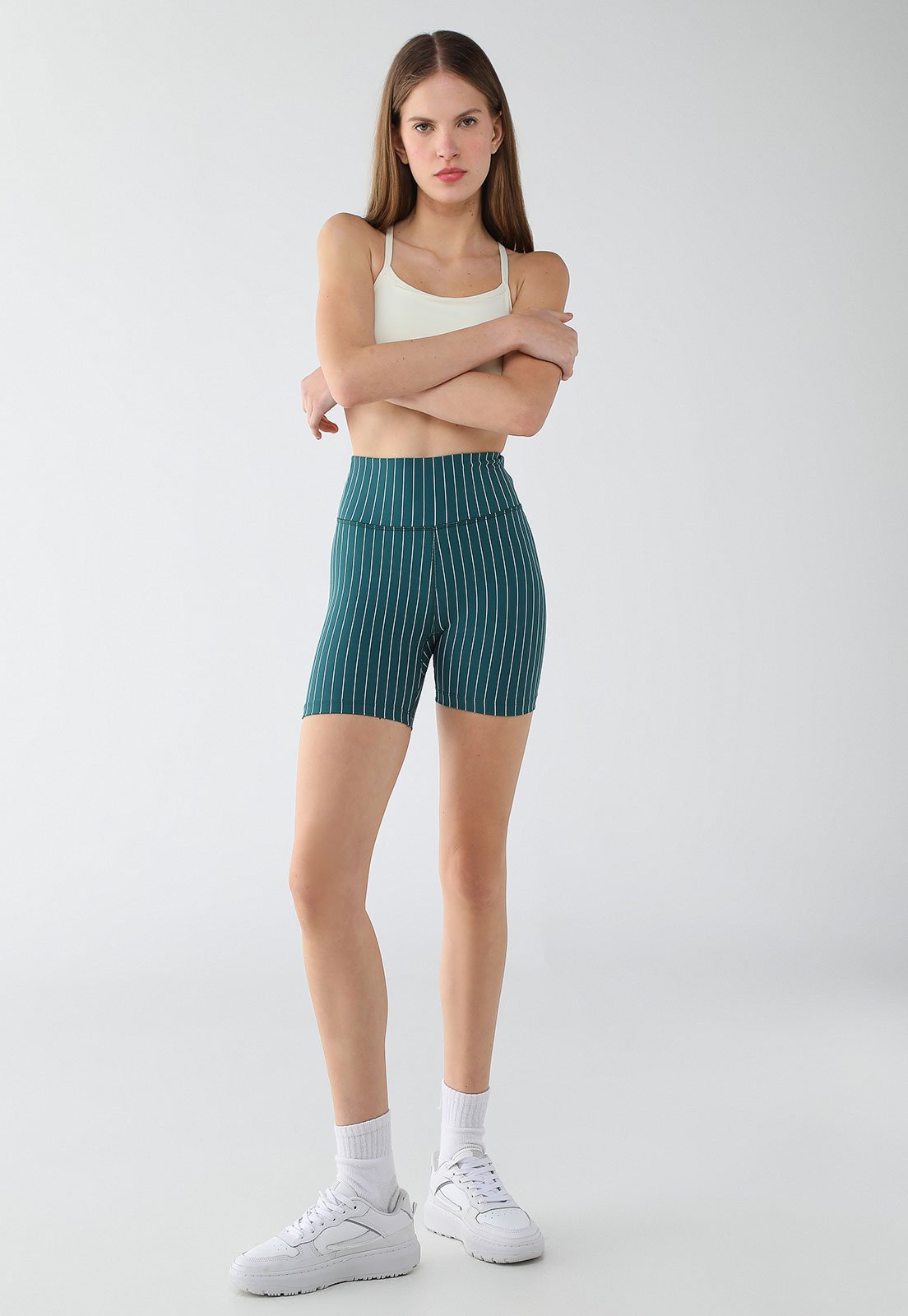Vista 3 Bermuda Feminina Fila Future Sports Pinstrip verde Fila verde