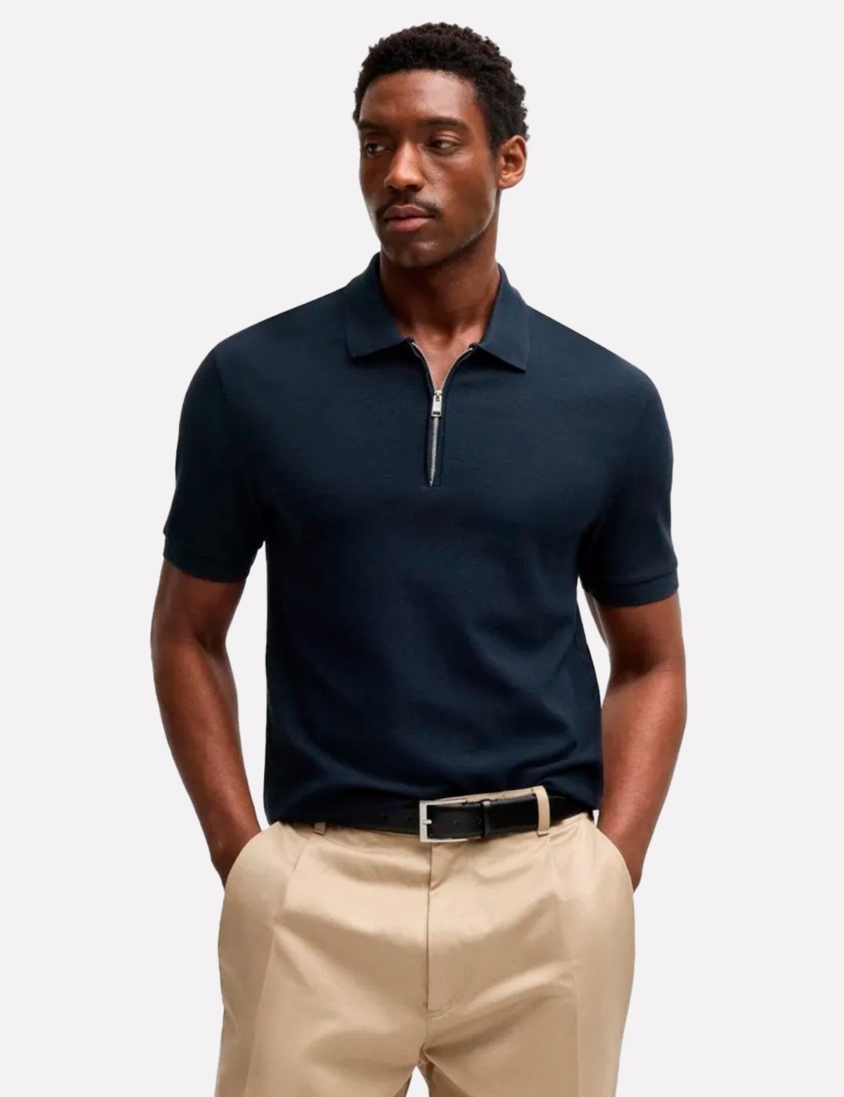 Vista 2 Polo Hugo Boss Masculina Regular H-Paras 57 azul marinho Hugo Boss azul marinho