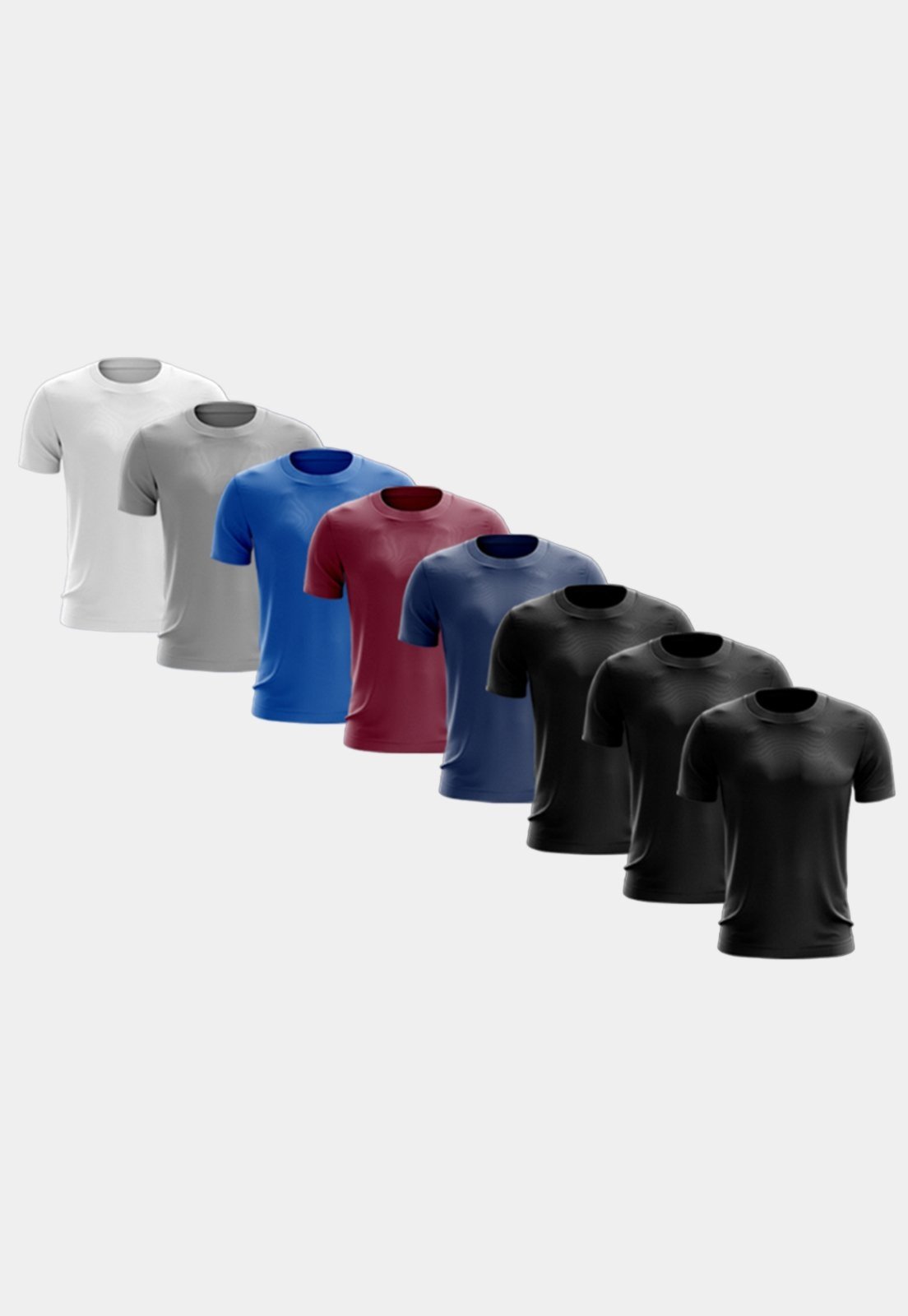 Vista 2 Kit 8 Camisetas Masculina Manga Curta Dry Fit Básica Lisa Proteção Solar UV Térmica Blusa Academia Esporte Camisa ADRIBEN multicolorido ADRIBEN multicolorido