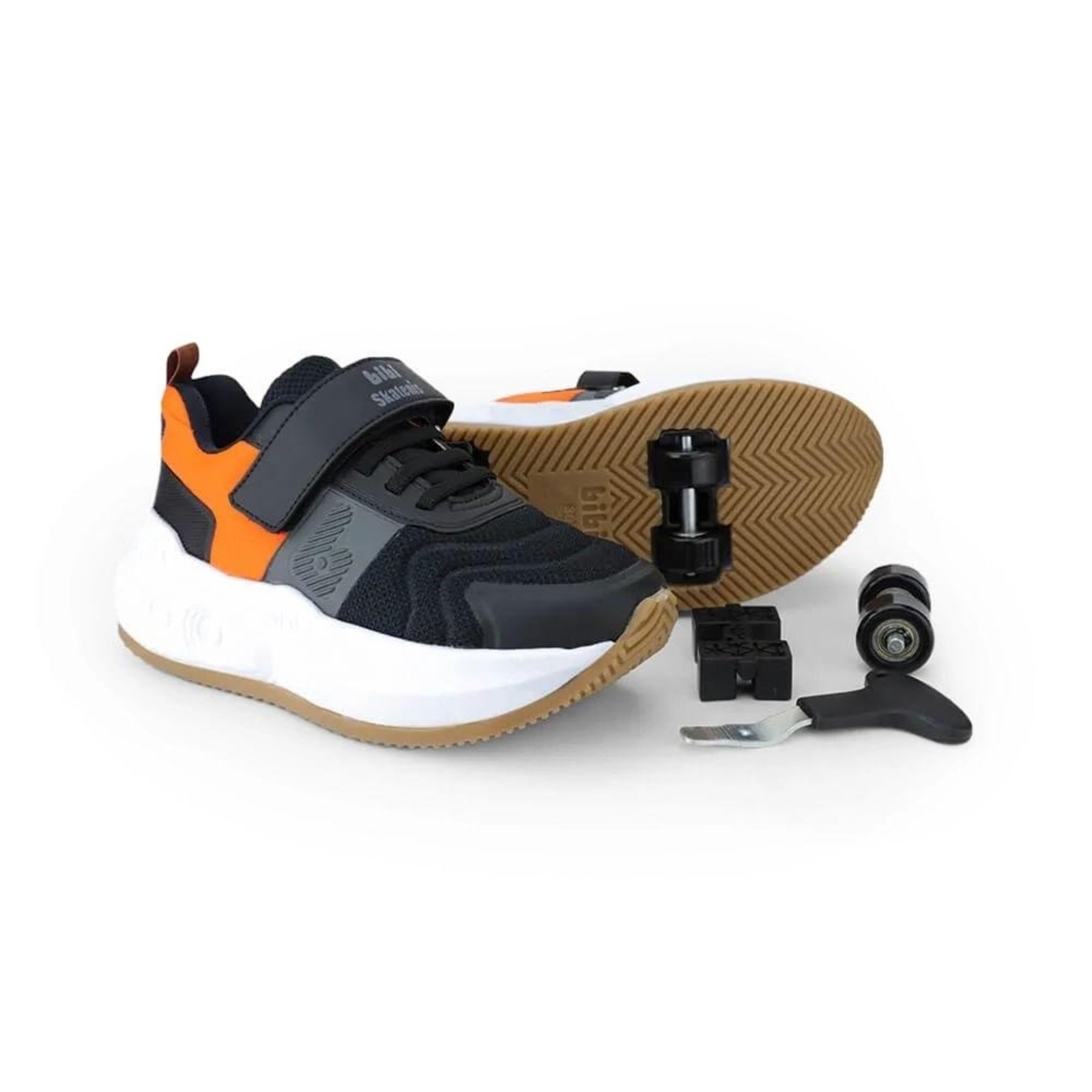 Infantil - Tênis Bibi Skatenis Menino Rodinhas Fisioflex Preto