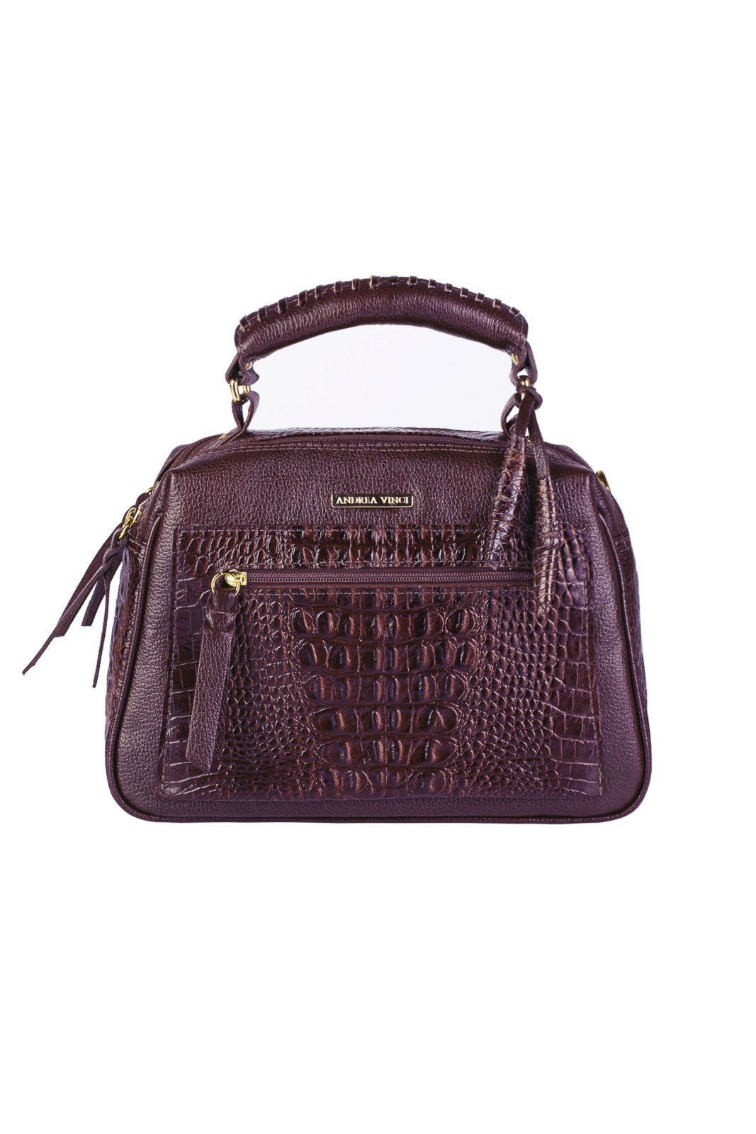 Bolsa pequena de couro croco Ruth - Marsala