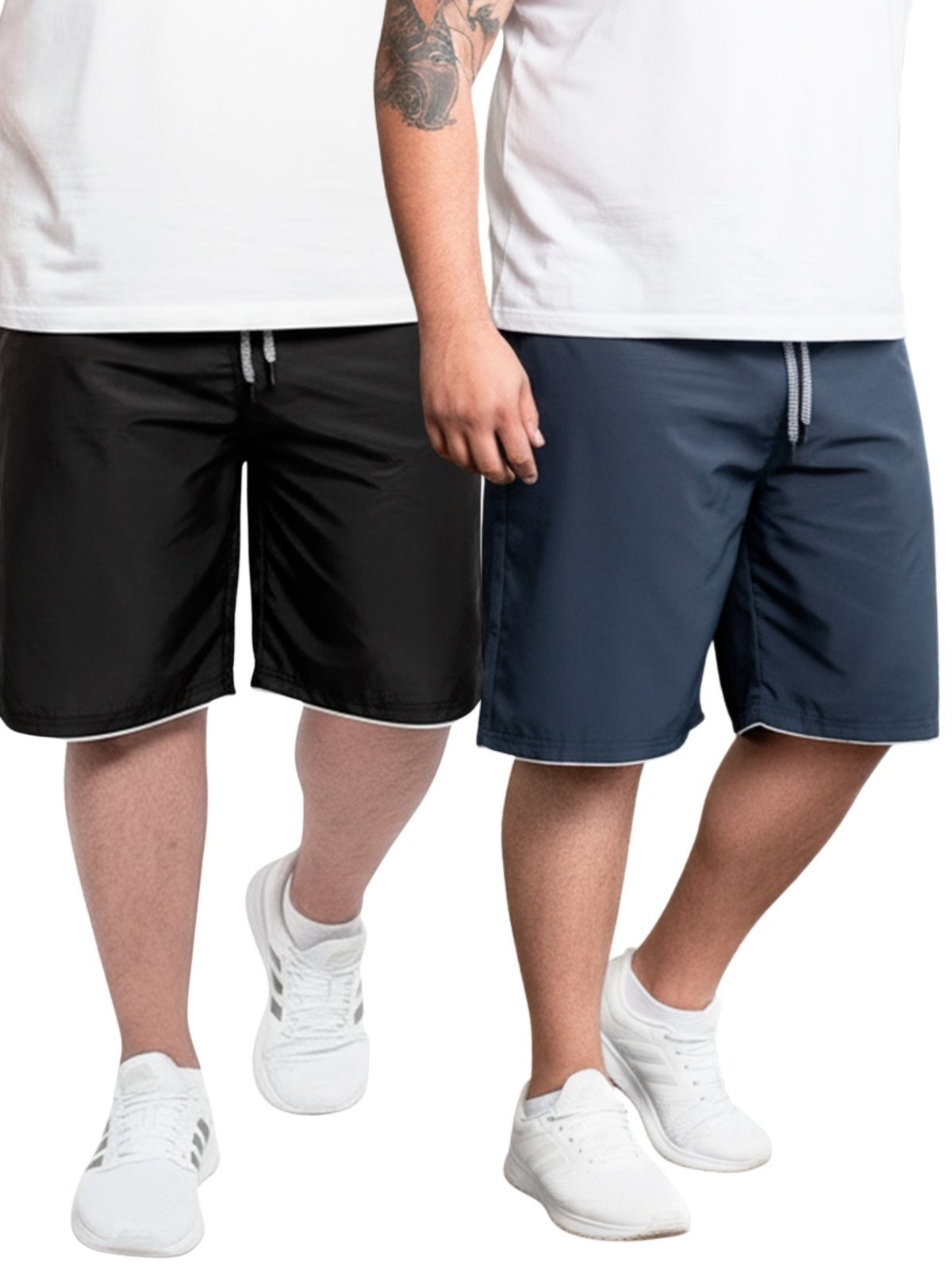 KIT 2 Bermudas Popular Plus Size Frent's Tactel Leve Esporte Dia a Dia