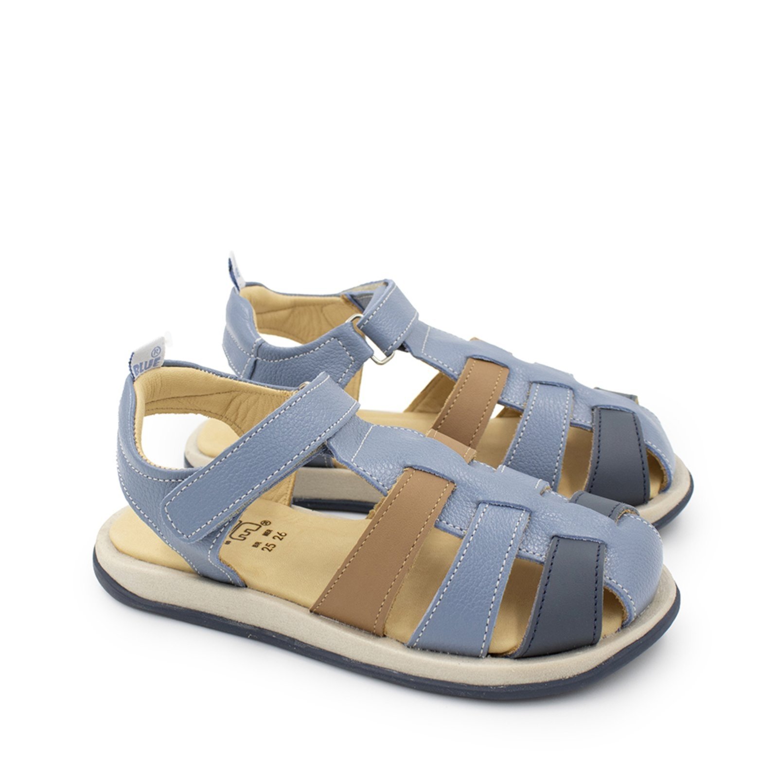 Vista 2 Infantil - Sandalia Menino Blue Rick Couro Denim Blue Infantis azul blue Blue Infantis azul blue