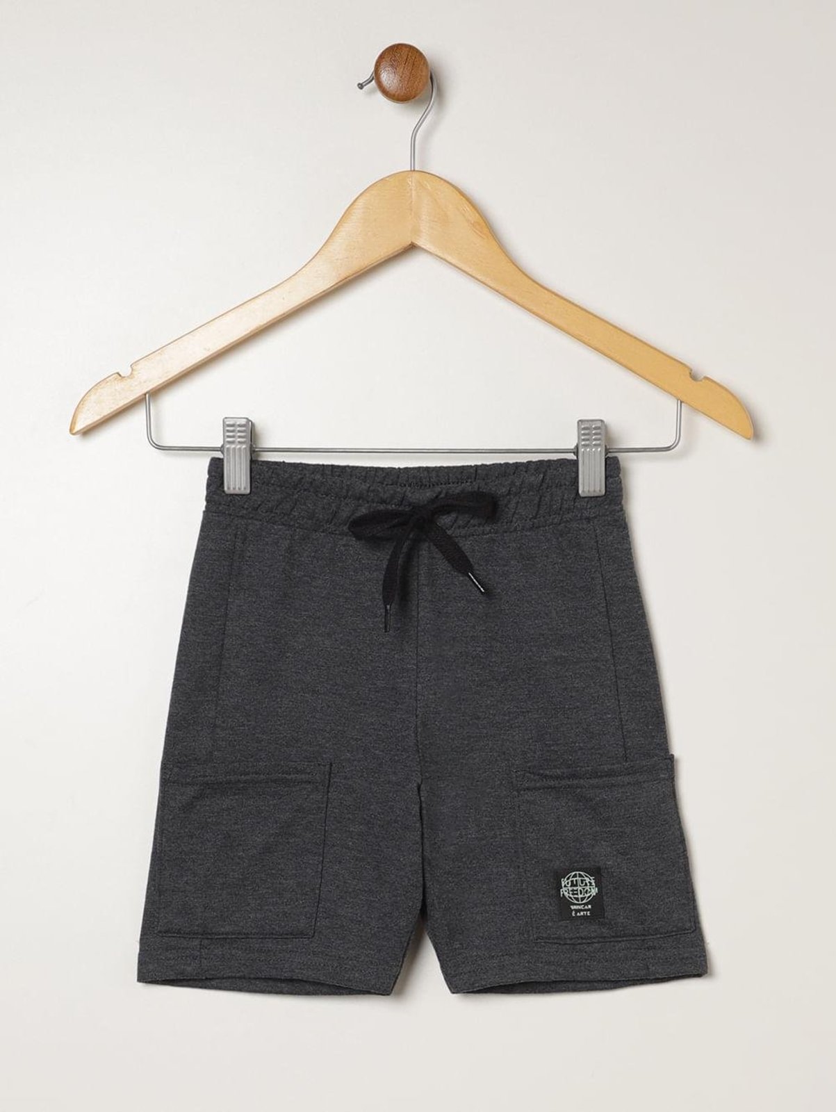 Infantil - Bermuda Moletinho Cargo Para Menino - CHUMBO