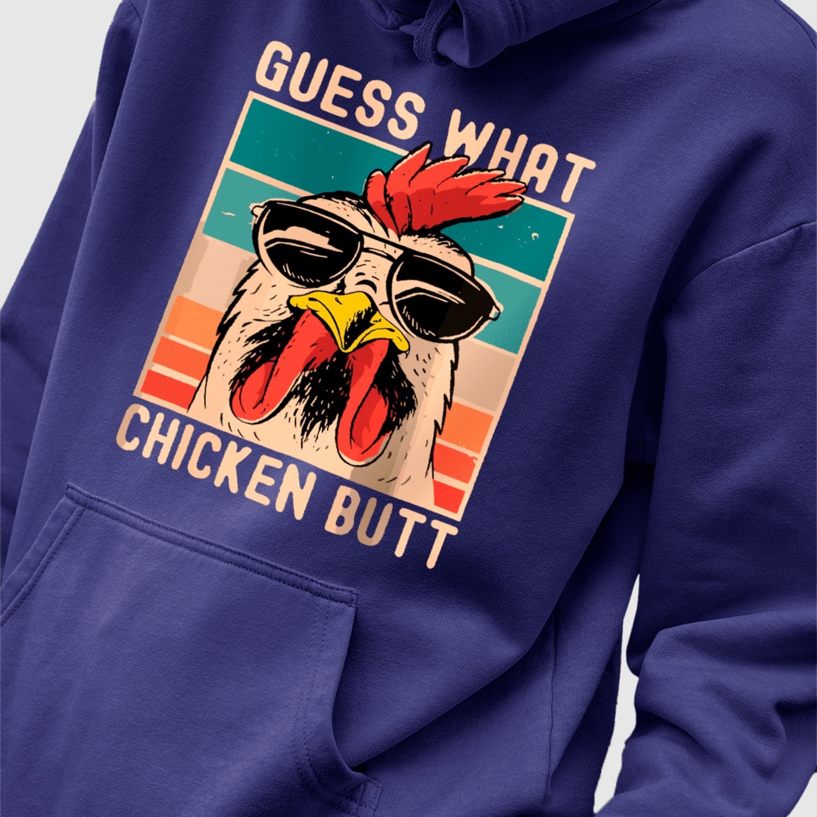 Blusa Moletom Genuine Grit Masculina Estampada Algodão 30.1 Guess What Chicken Butt – G – Azul Marinho