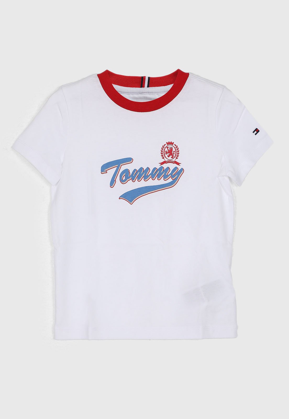 Camiseta Tommy Hilfiger Detalhe Gola Branca
