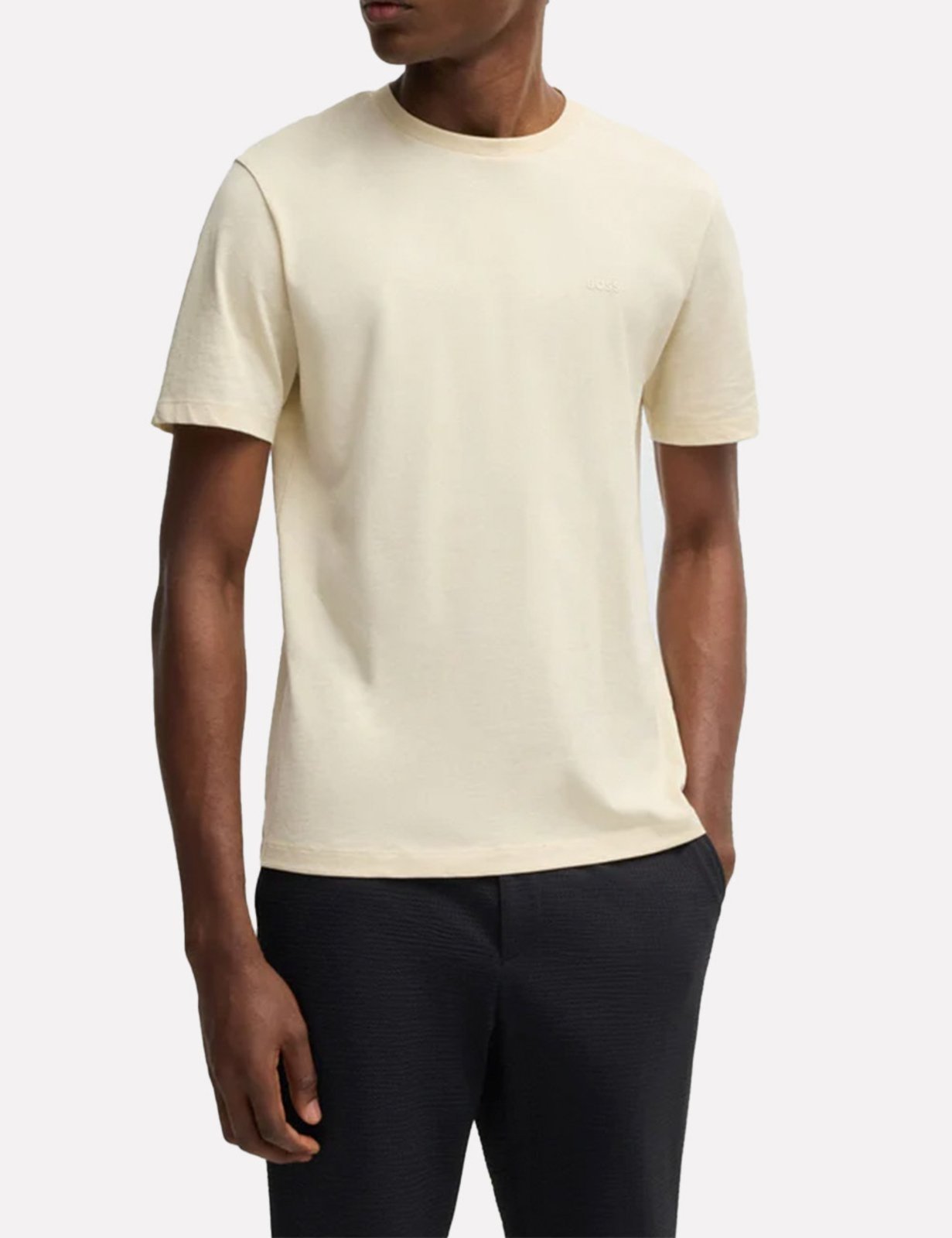 Camiseta Hugo Boss Masculina Regular Thompson 01 Creme