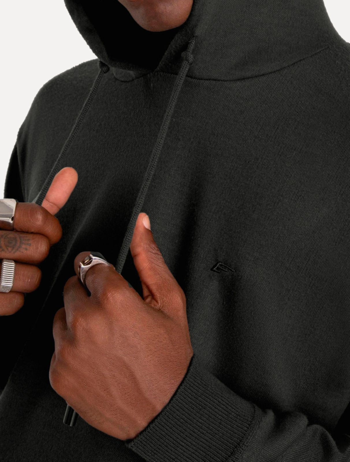 Vista 3 Blusa Ellus Tricot Masculina Cotton Poly Hood Mescla grafite Ellus grafite