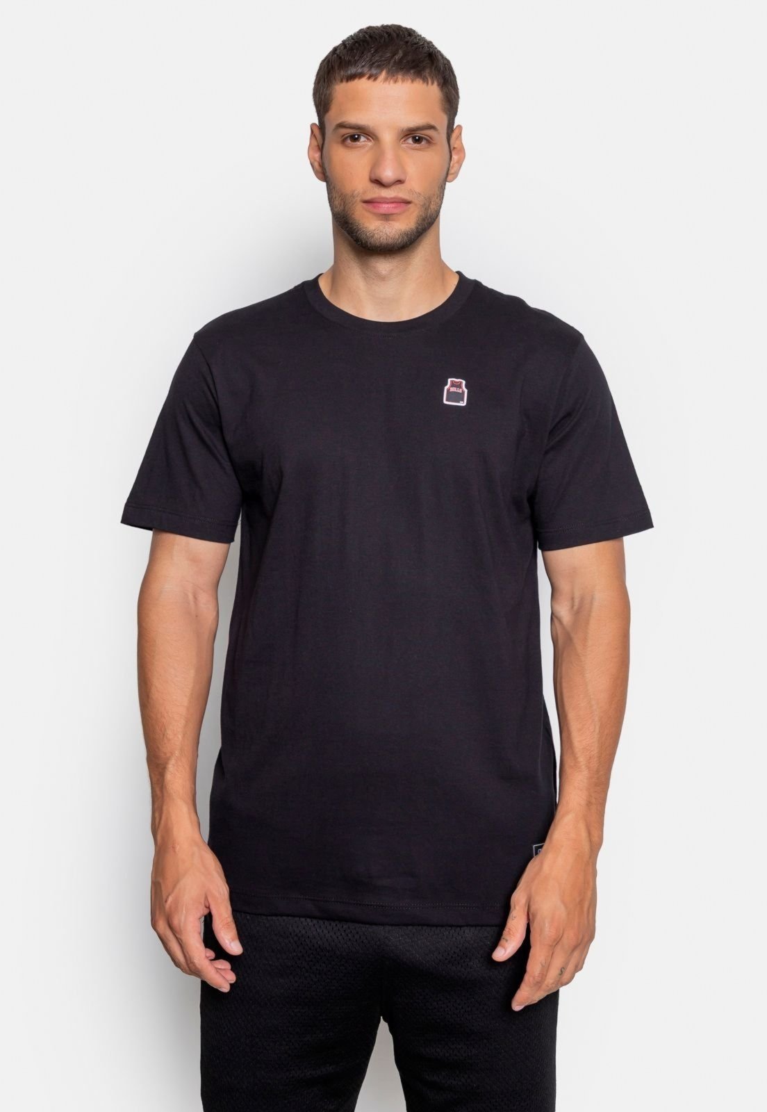 Camiseta NBA Mini Logo Chicago Bulls Preta