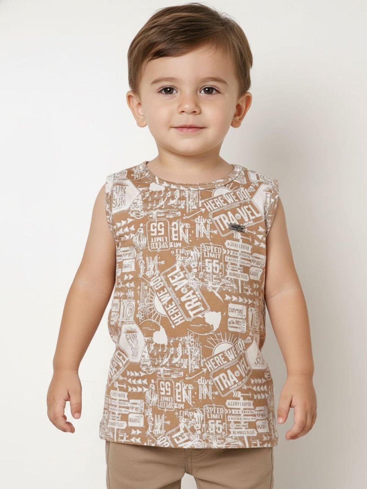 Infantil - Camiseta Regata Para Menino - MARROM