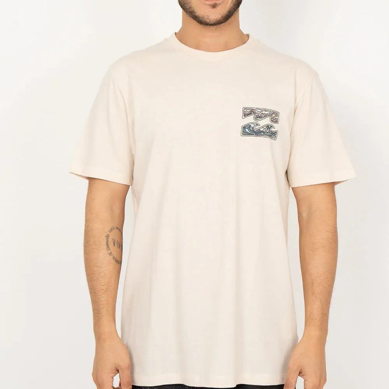 Camiseta Billabong Crayon Wave I WT26 Masculina Areia