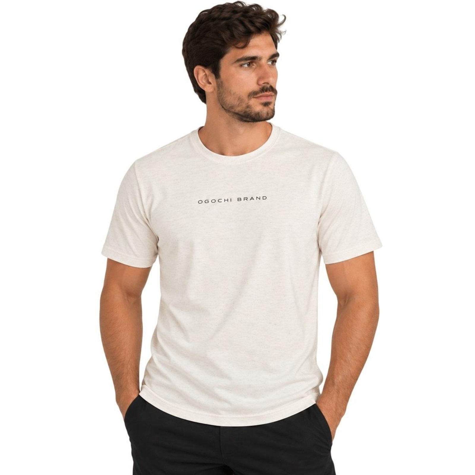 Camiseta Manga Curta Ogochi Masculina 006553031 Palha